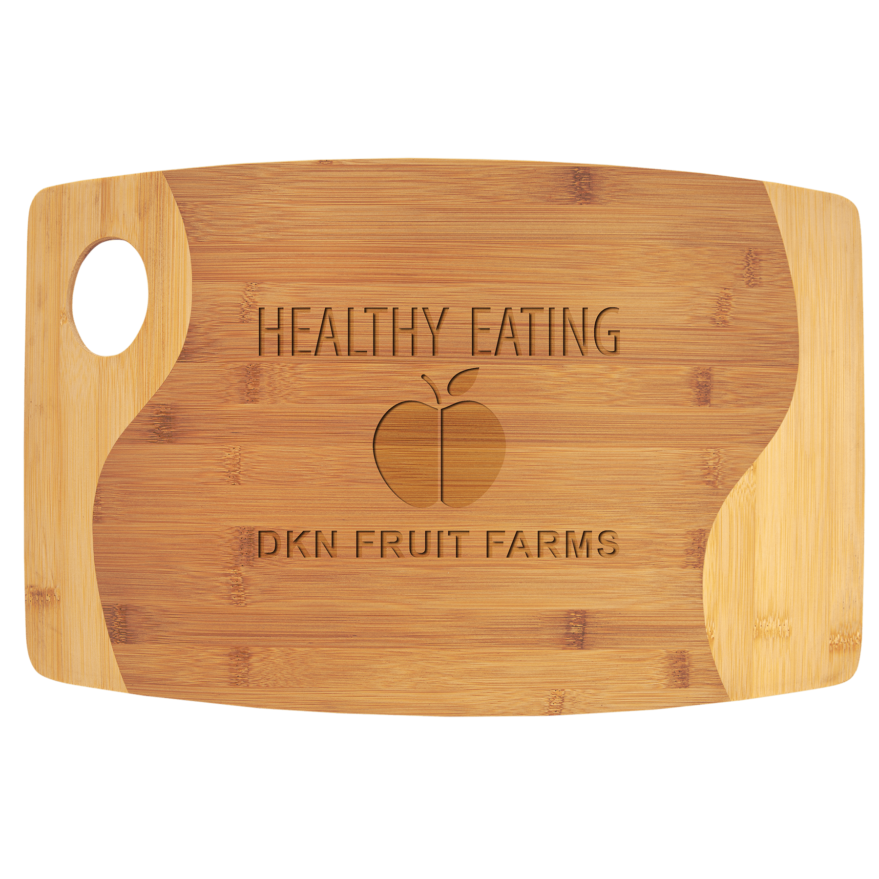 17.75" x 11.75" Bamboo Two Tone Cutting Board with Handle