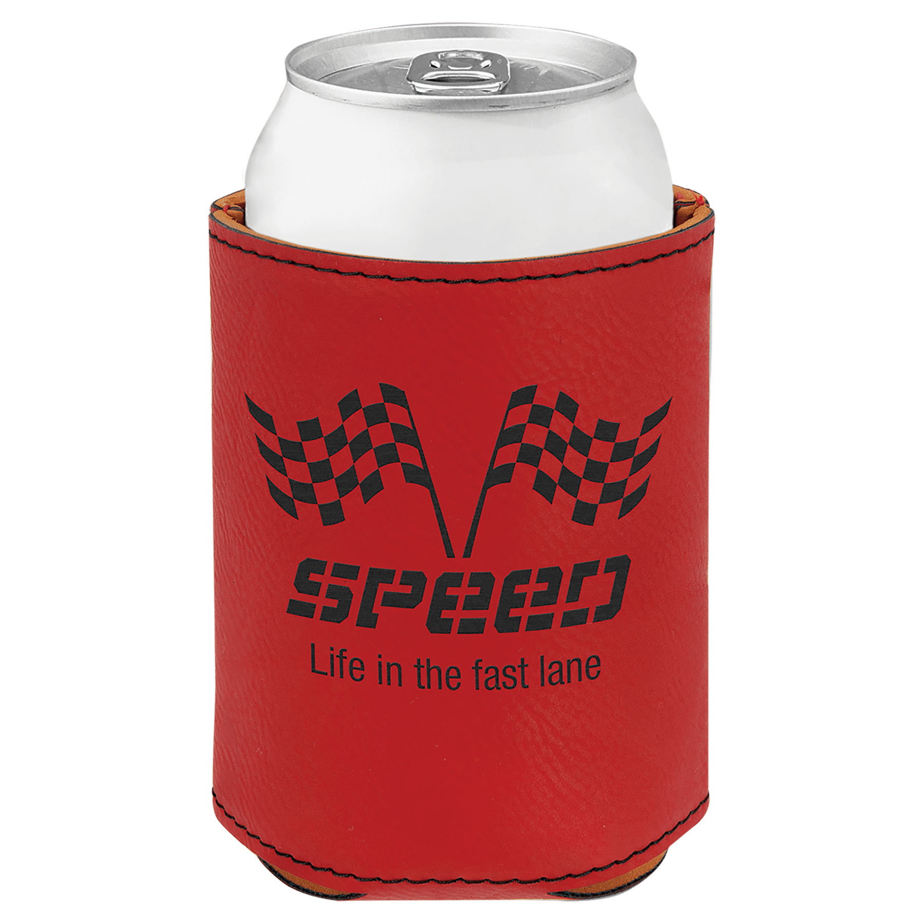 3.75" Red Leatherette Beverage Holder