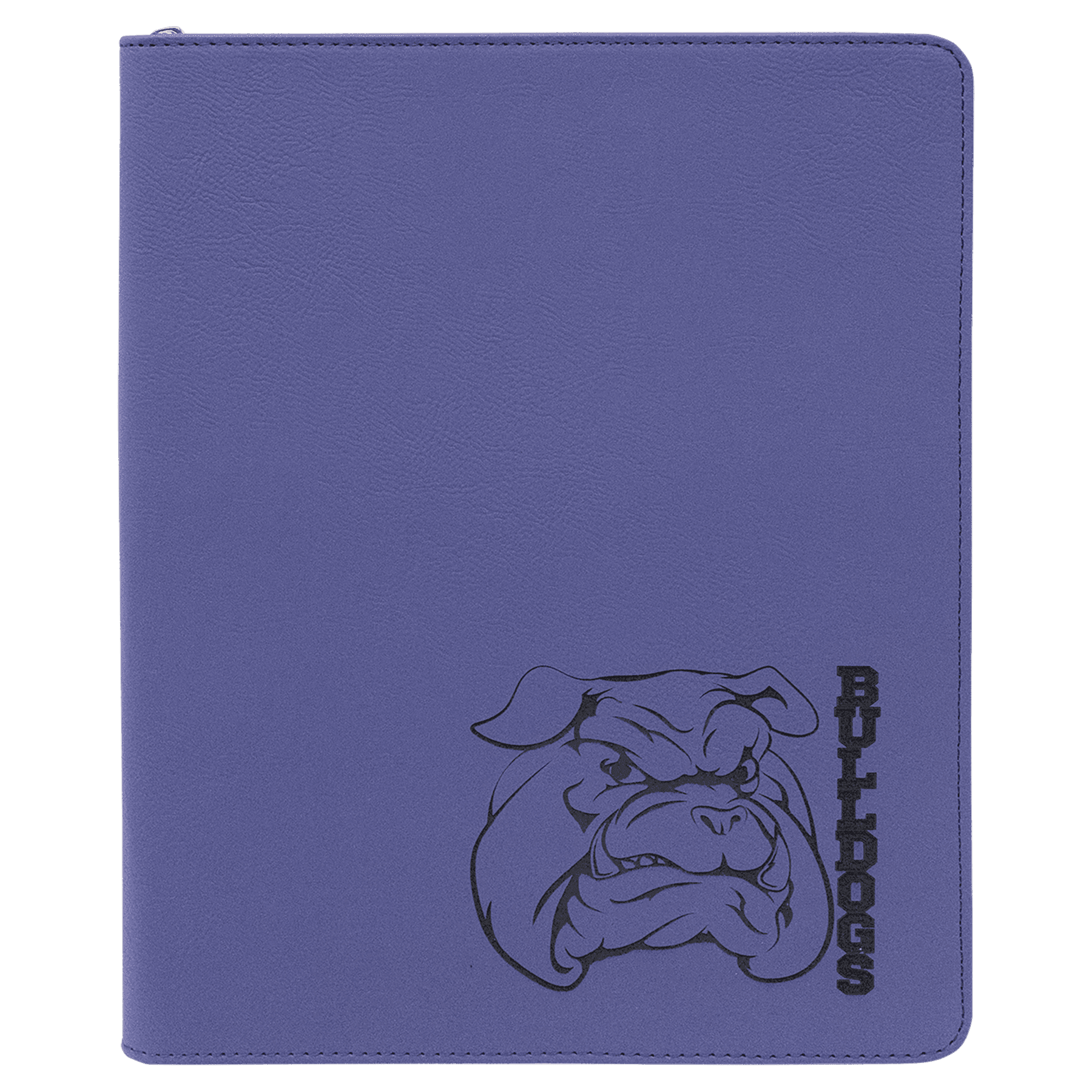 9.5" x 12" Purple w/Zipper Leatherette Portfolio w/Notepad