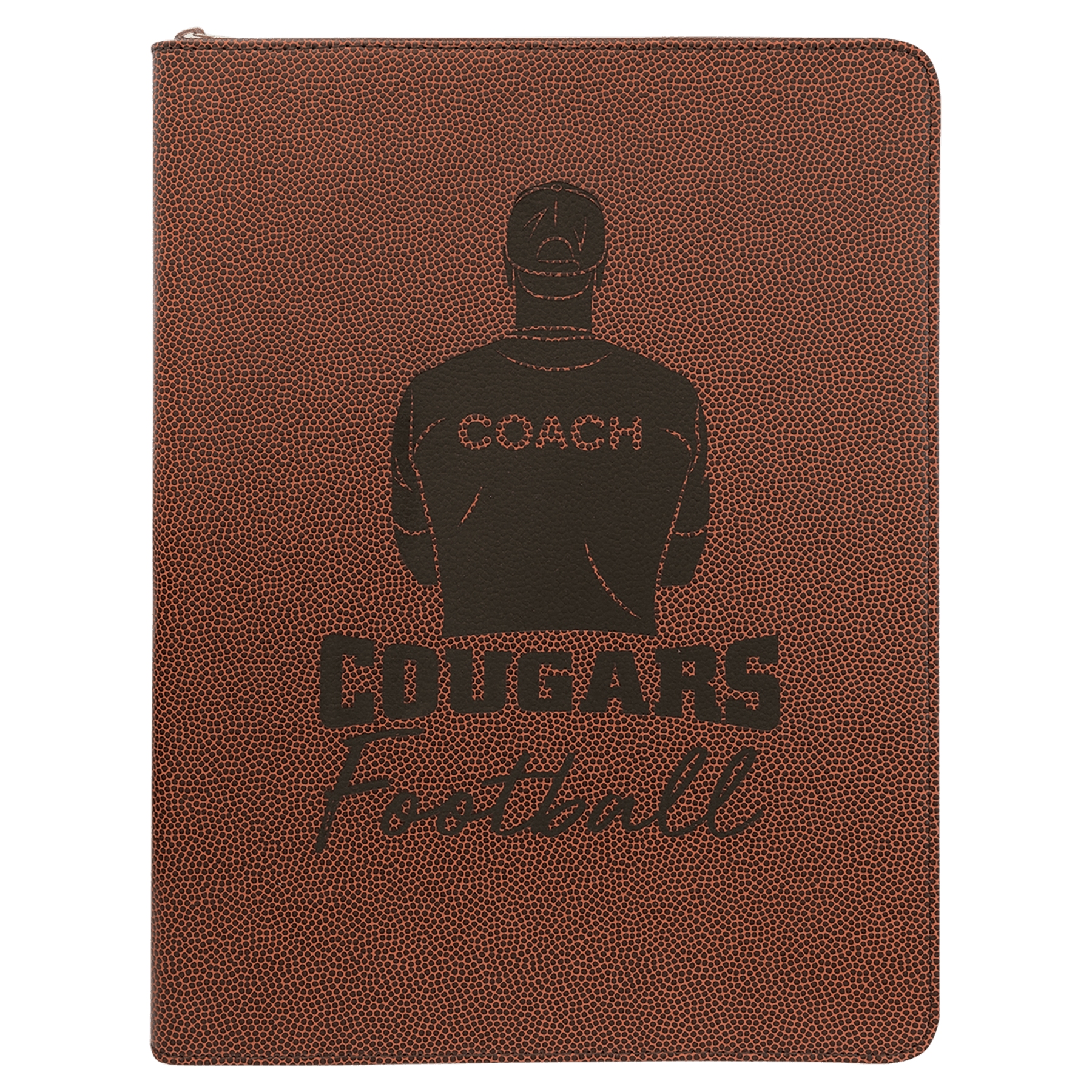 Football w/ Zipper Leatherette Portfolio with Notepad