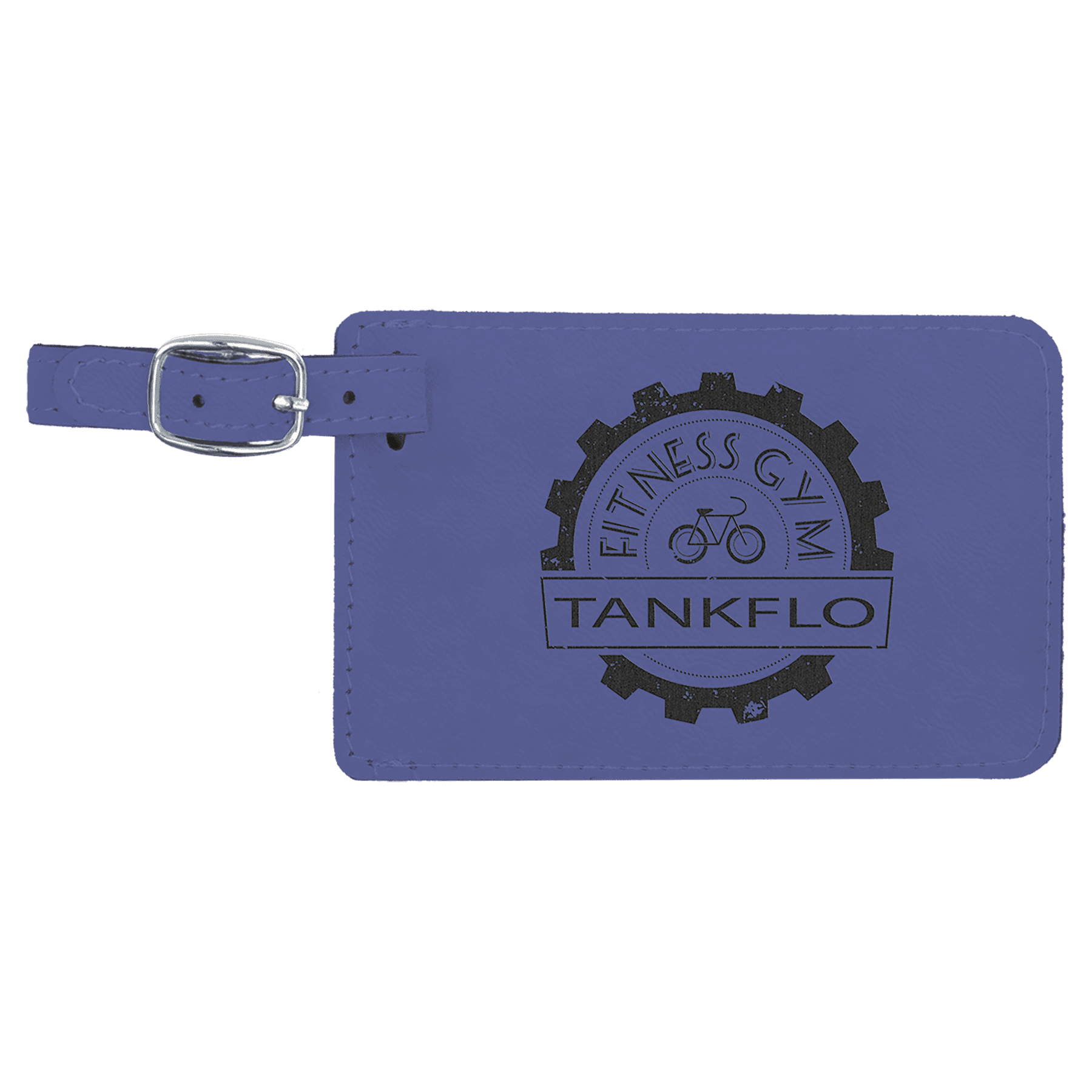 4.25" x 2.75" Purple Leatherette Luggage Tag