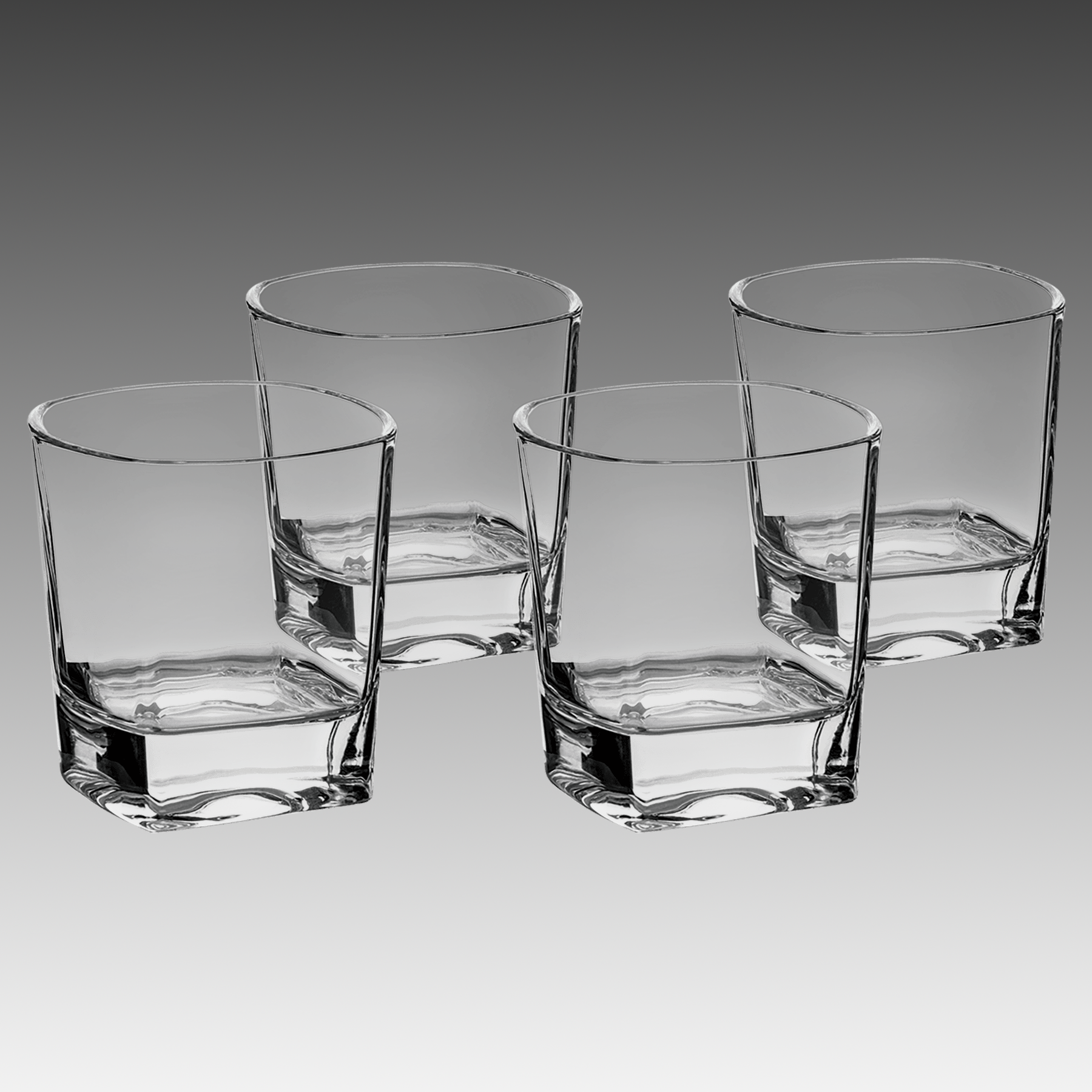 8 oz. Rocks Glasses in a Black Gift Box w/Printed Sleeve