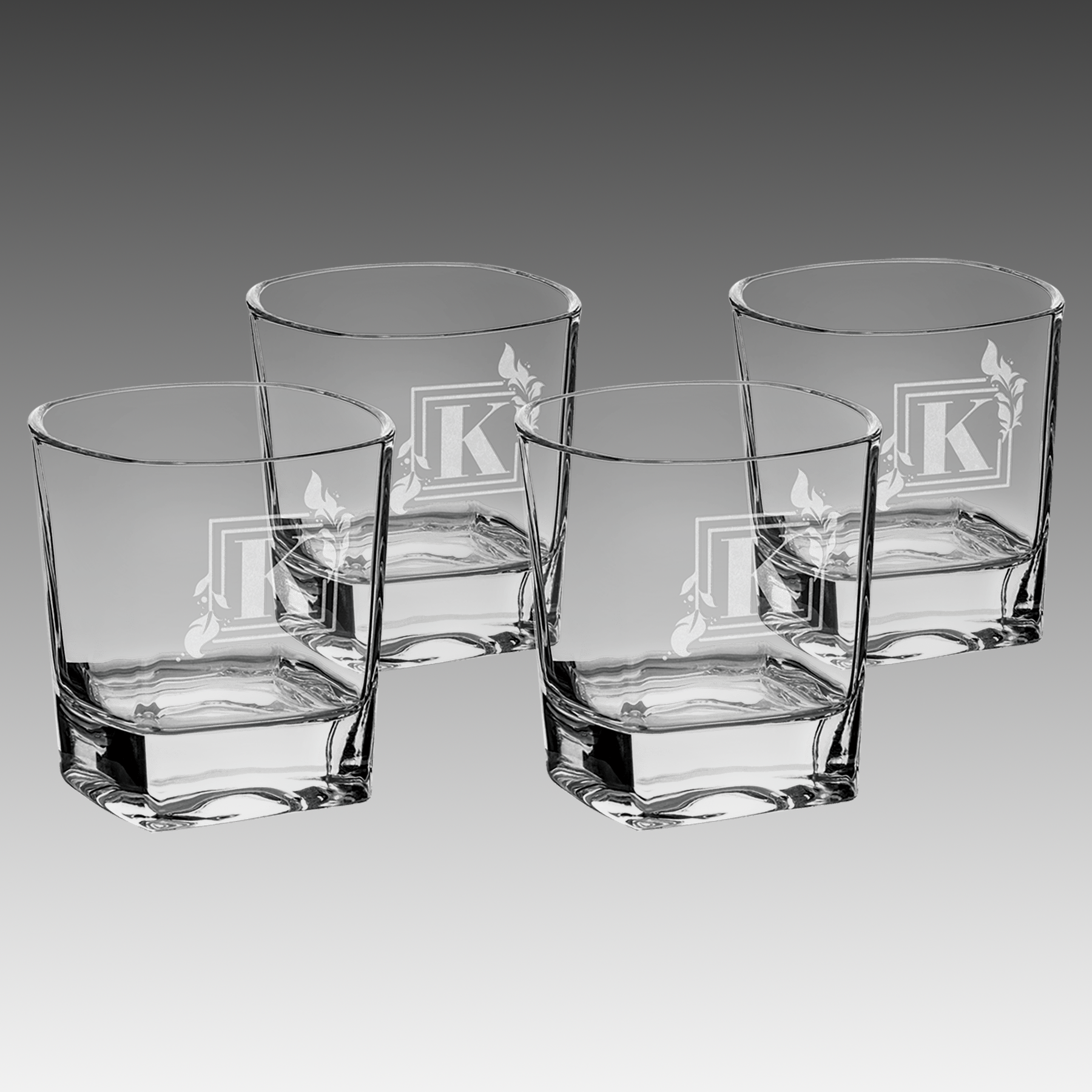 8 oz. Rocks Glasses in a Black Gift Box w/Printed Sleeve