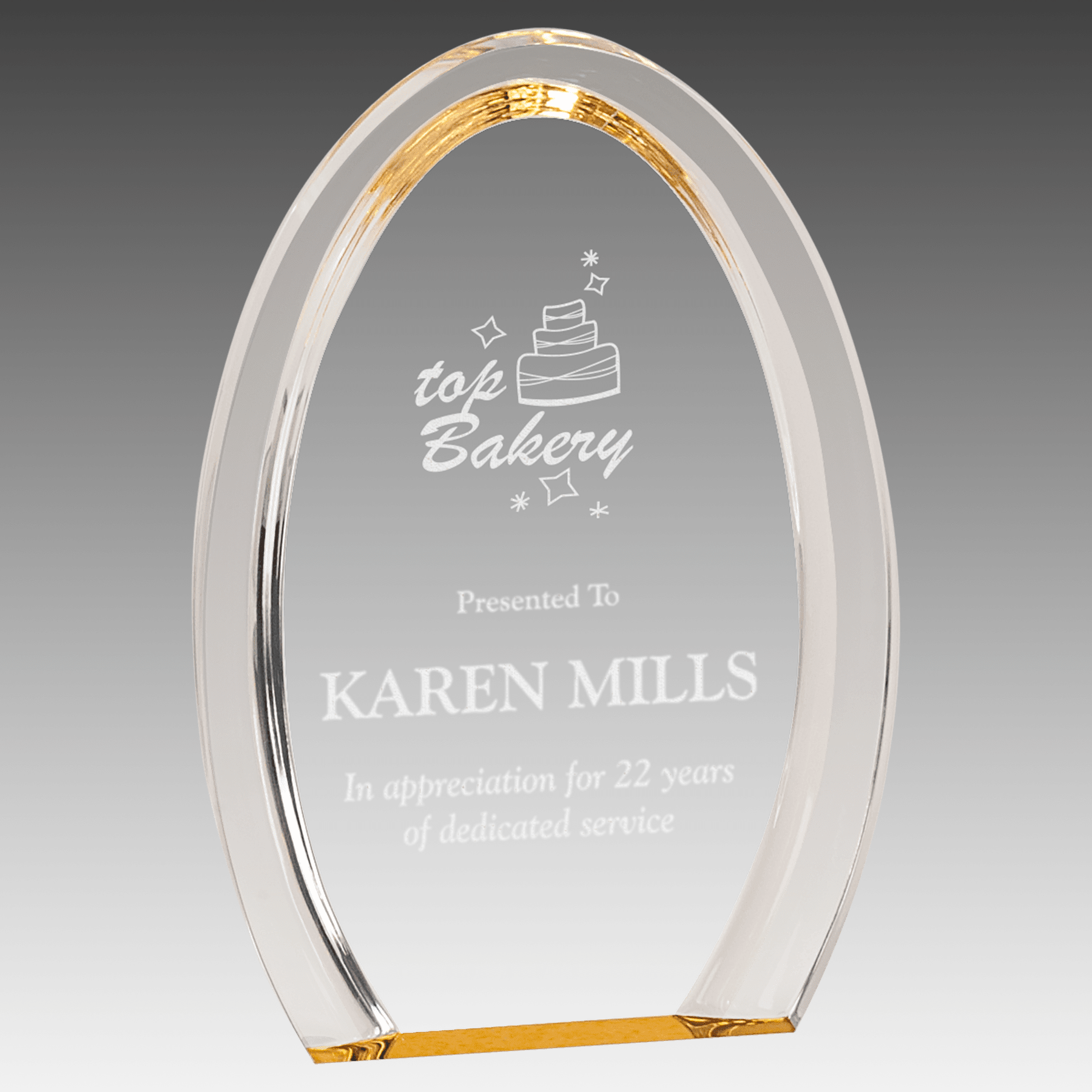 7" Gold Oval Halo Acrylic