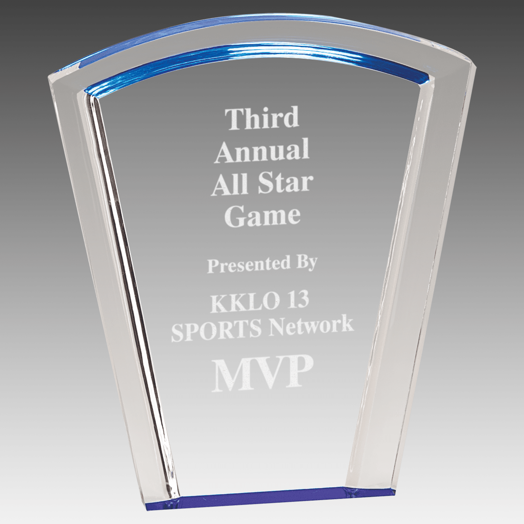 7" Blue Fan Halo Acrylic