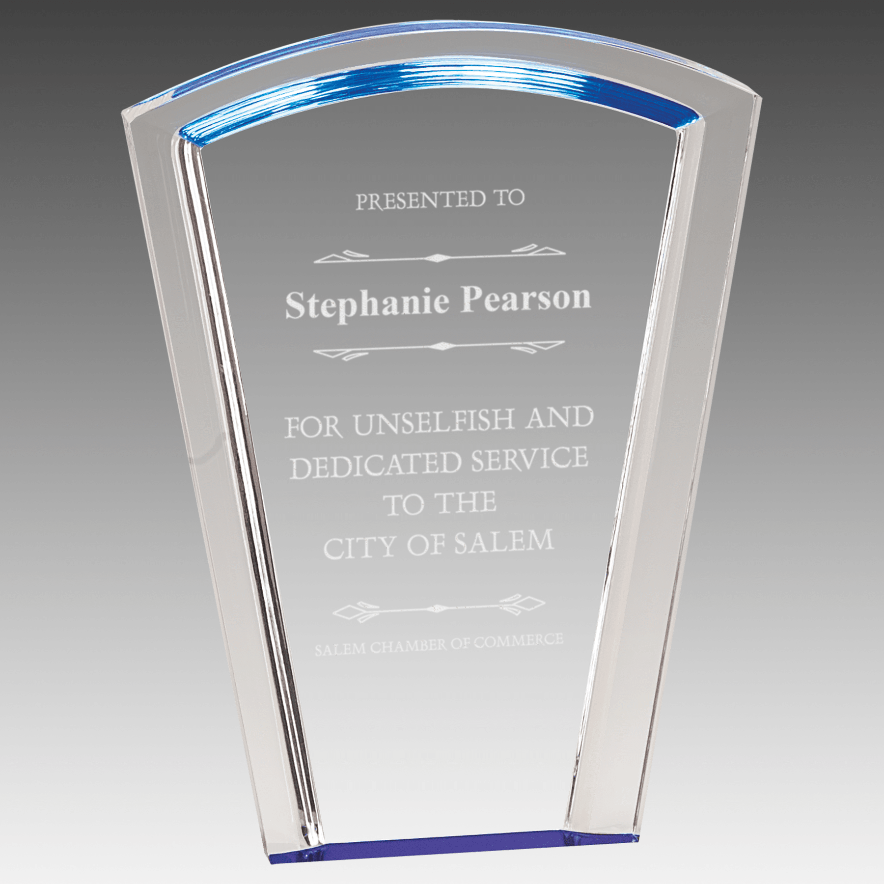 8" Blue Fan Halo Acrylic