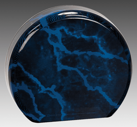 3.5" Blue Marble Acrylic Circle