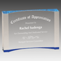 5" x 3.5" Blue 1" Thick Acrylic Crescent