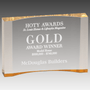 5" x 3.5" Gold 1" Thick Acrylic Crescent