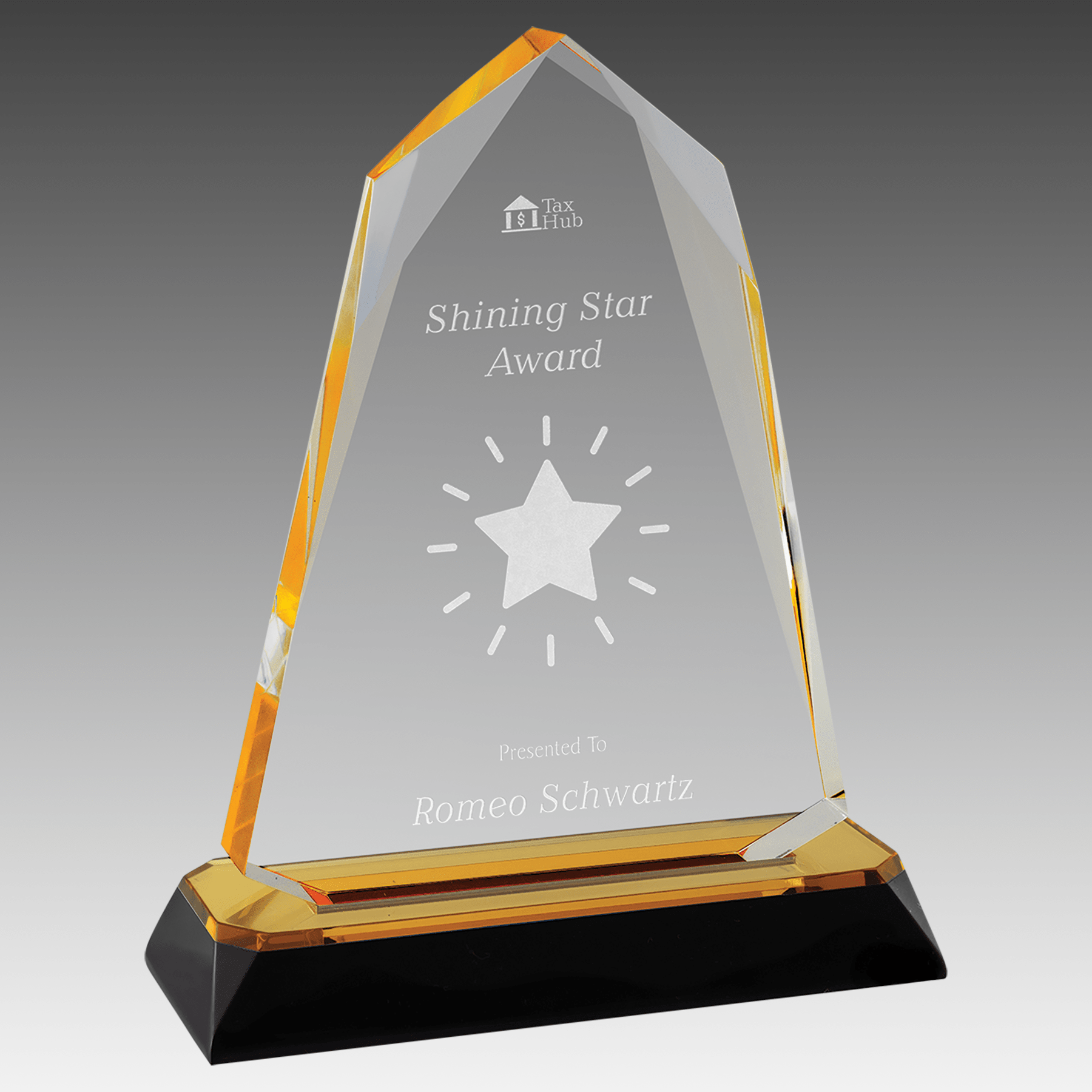 6.75" Gold Halo Diamond Corner Base Impress Acrylic