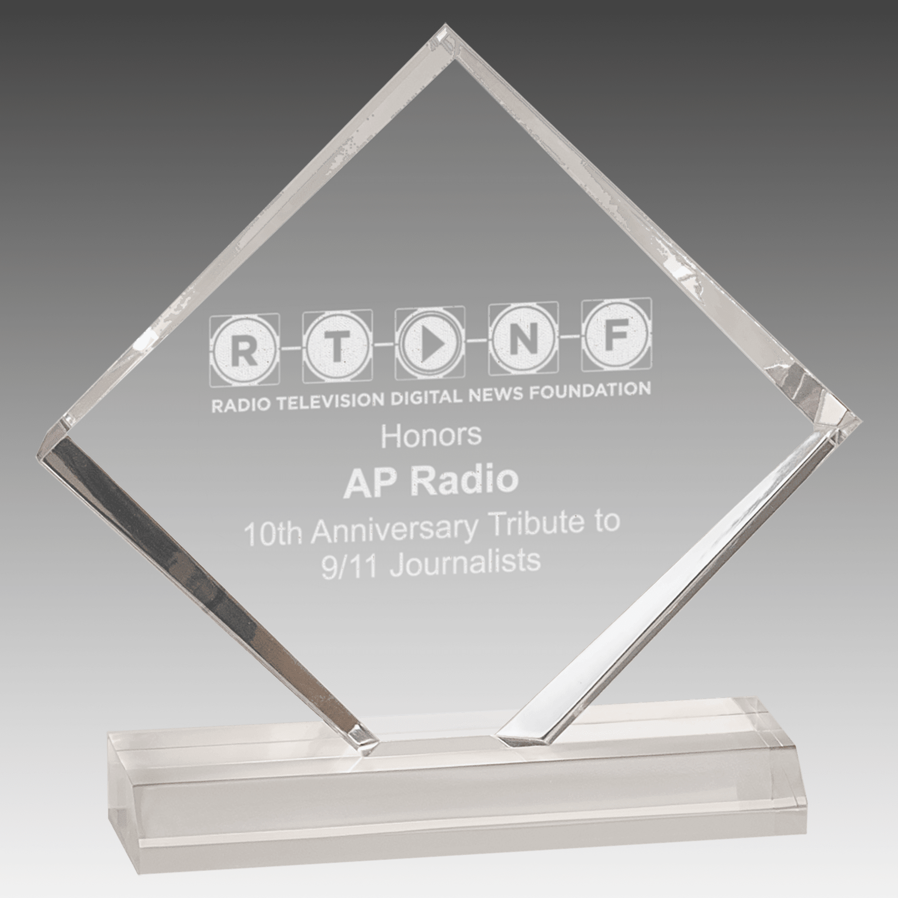 3.5" x 3.5" Clear Diamond Jewel Beveled Acrylic Blank