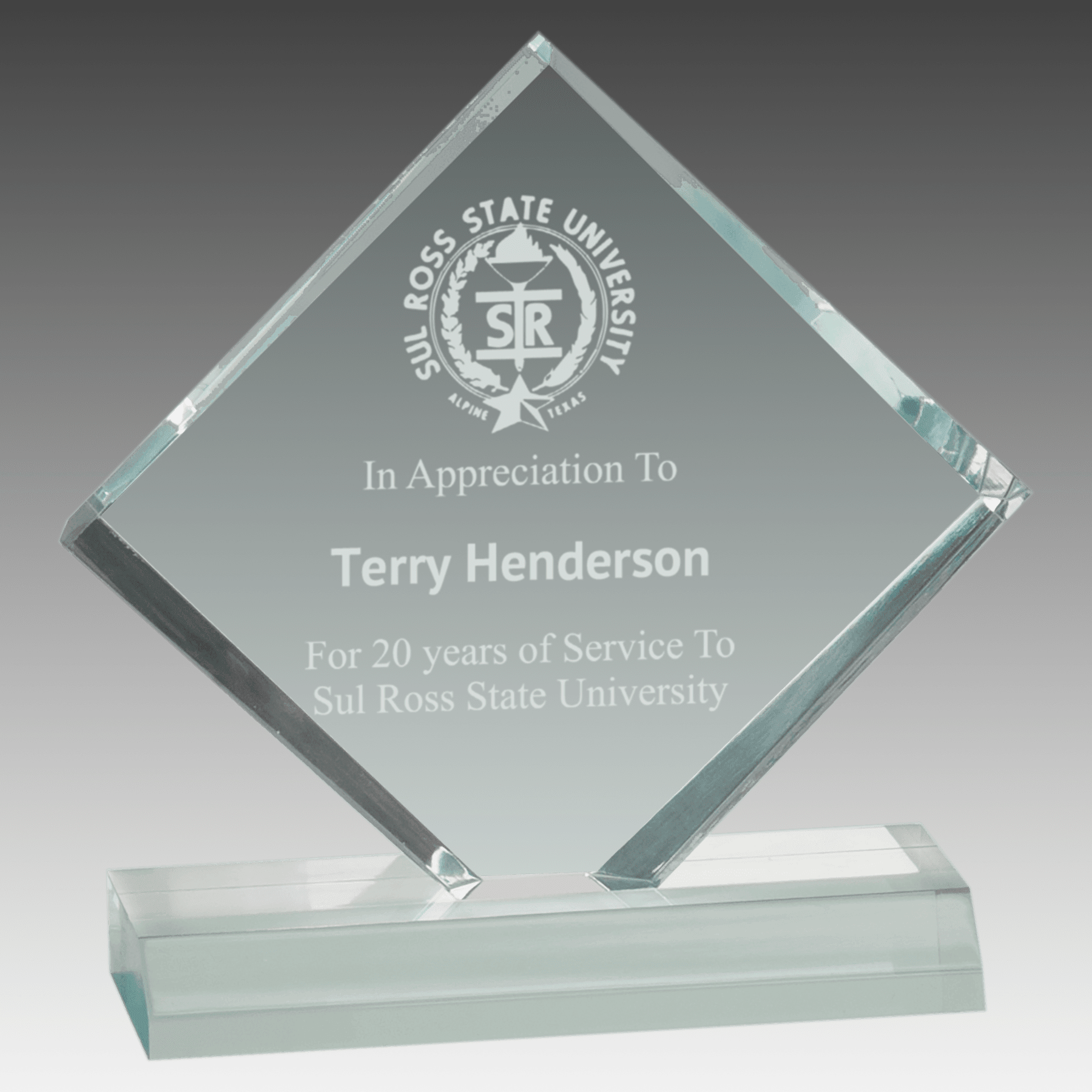 3.5" x 3.5" Jade Diamond Jewel Beveled Acrylic Blank