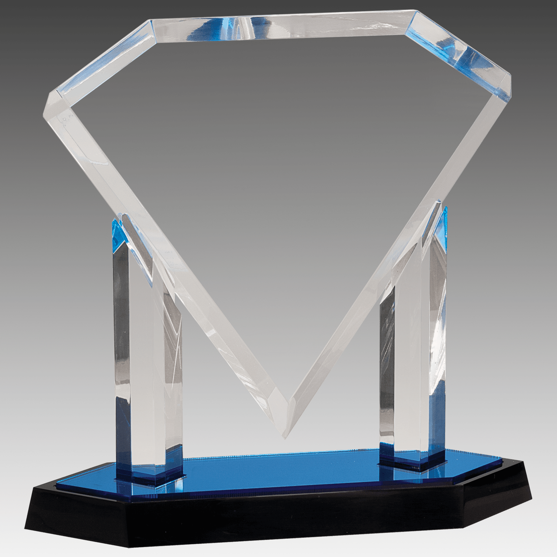 10.75" Blue Floating Diamond Acrylic