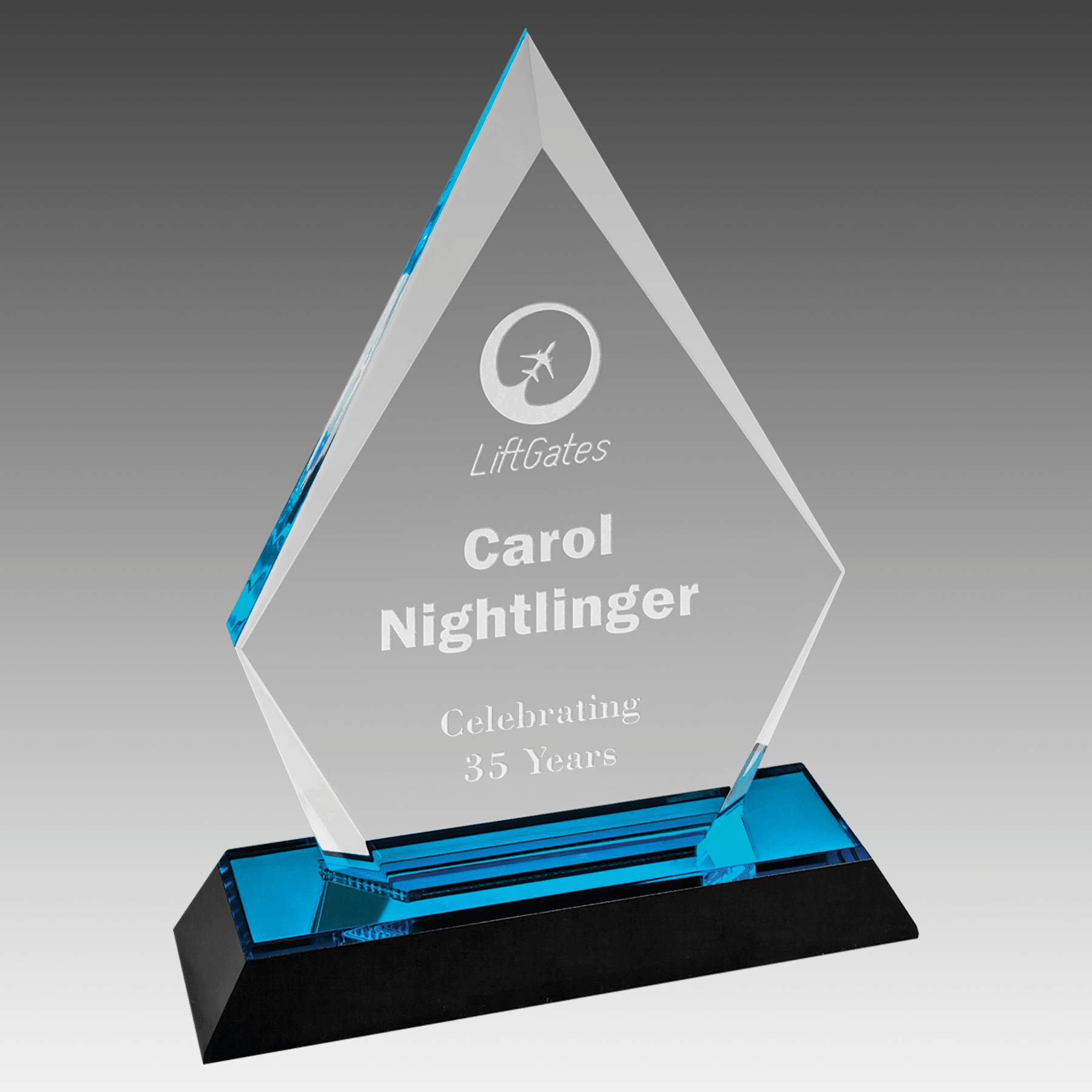 7" Blue Arrow Point Impress Acrylic