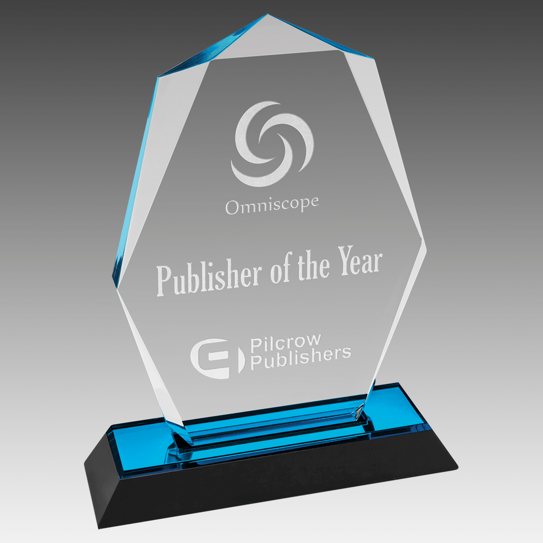 7" Blue Octagon Point Impress Acrylic