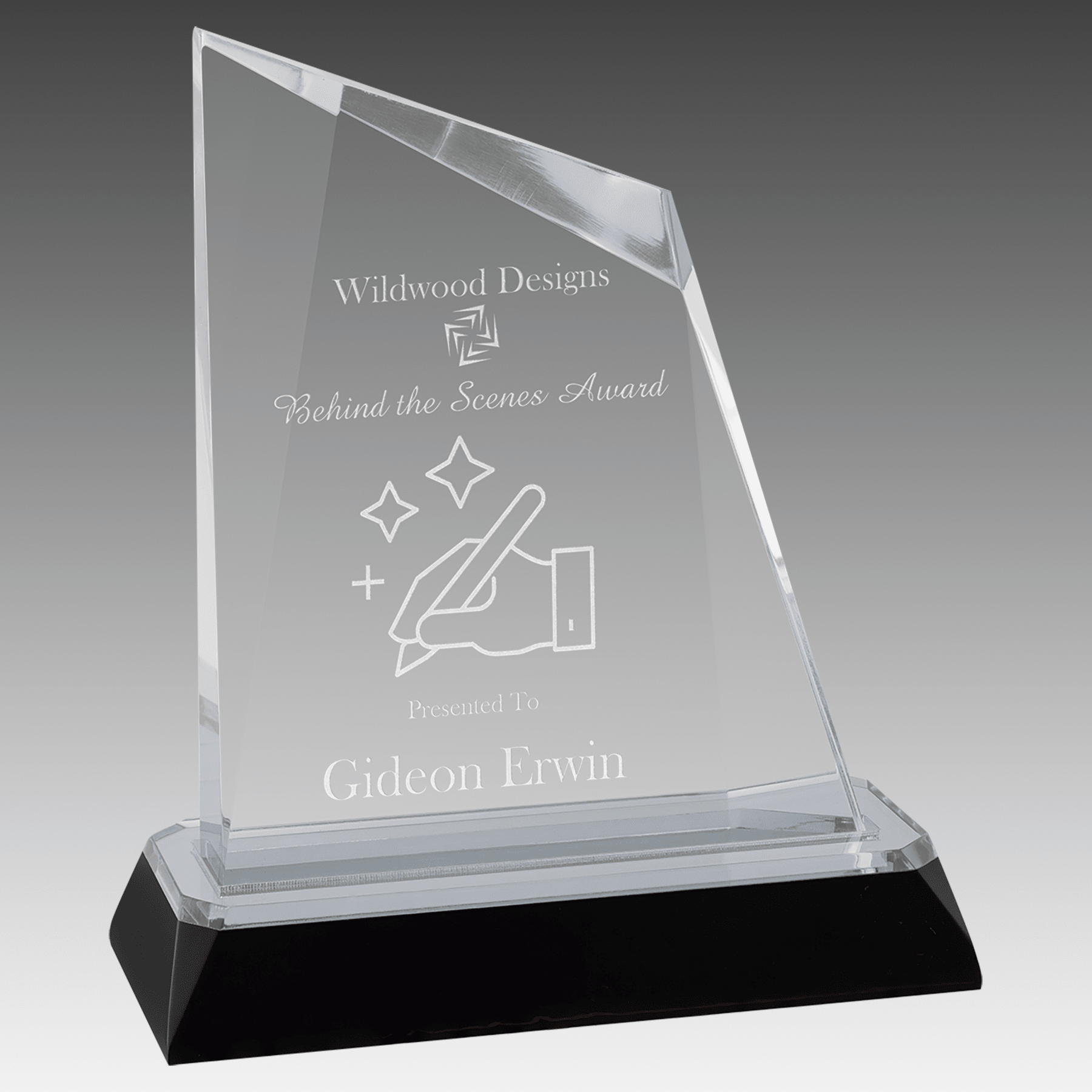 5.75" Silver Peak Diamond Corner Base Impress Acrylic