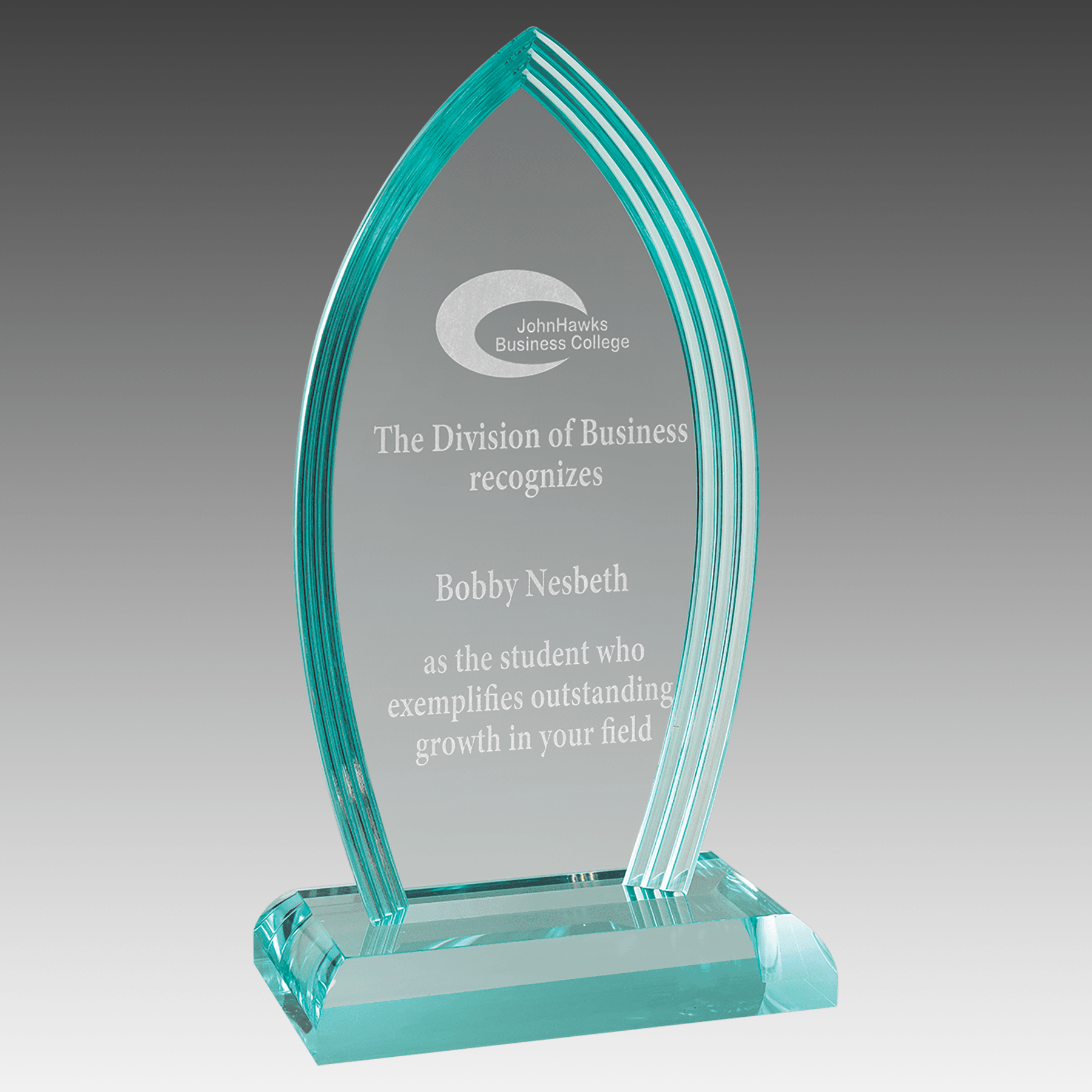 7.75" Flame Series Jade Acrylic Award