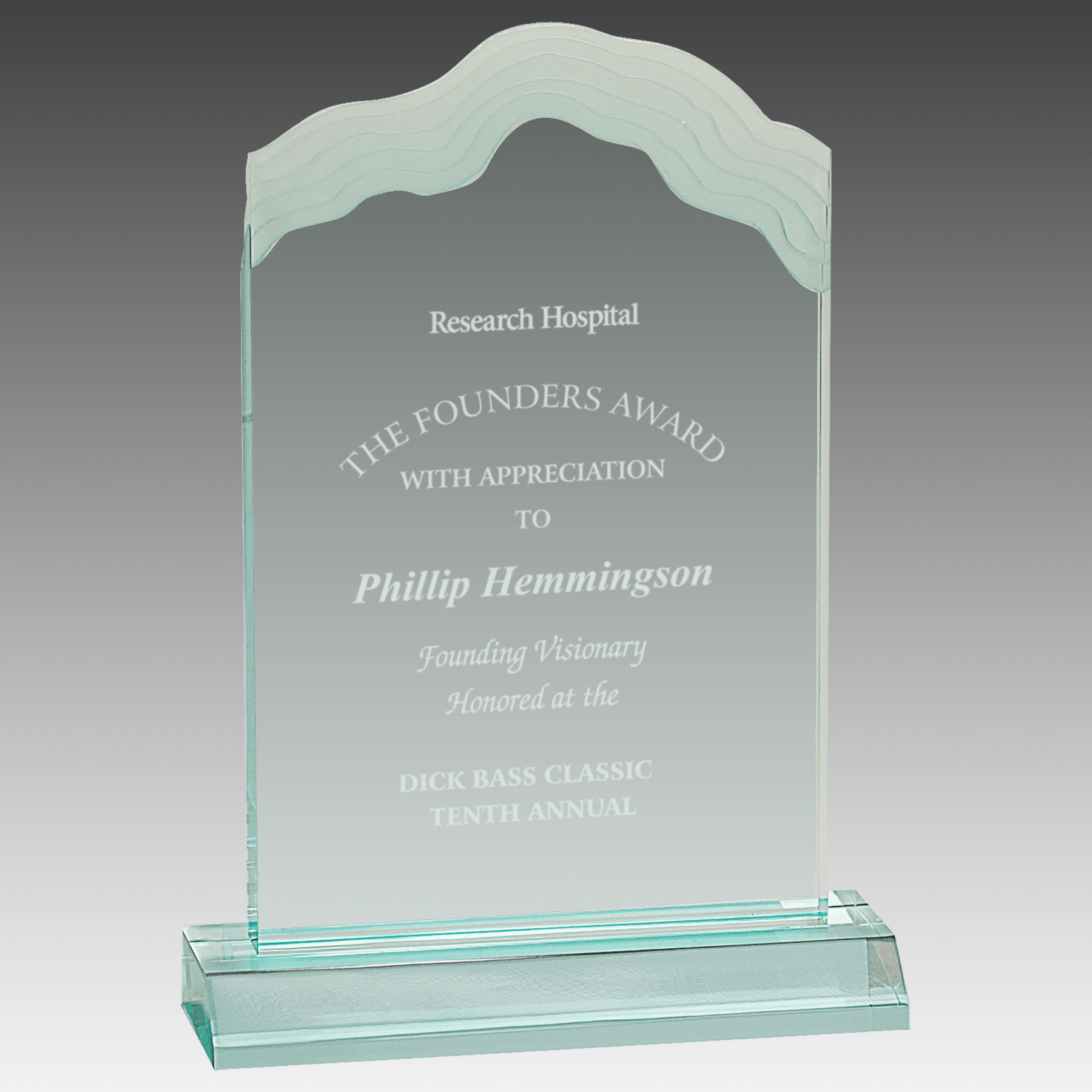 Frosted White Cap Edge Acrylic with Base - AAX01