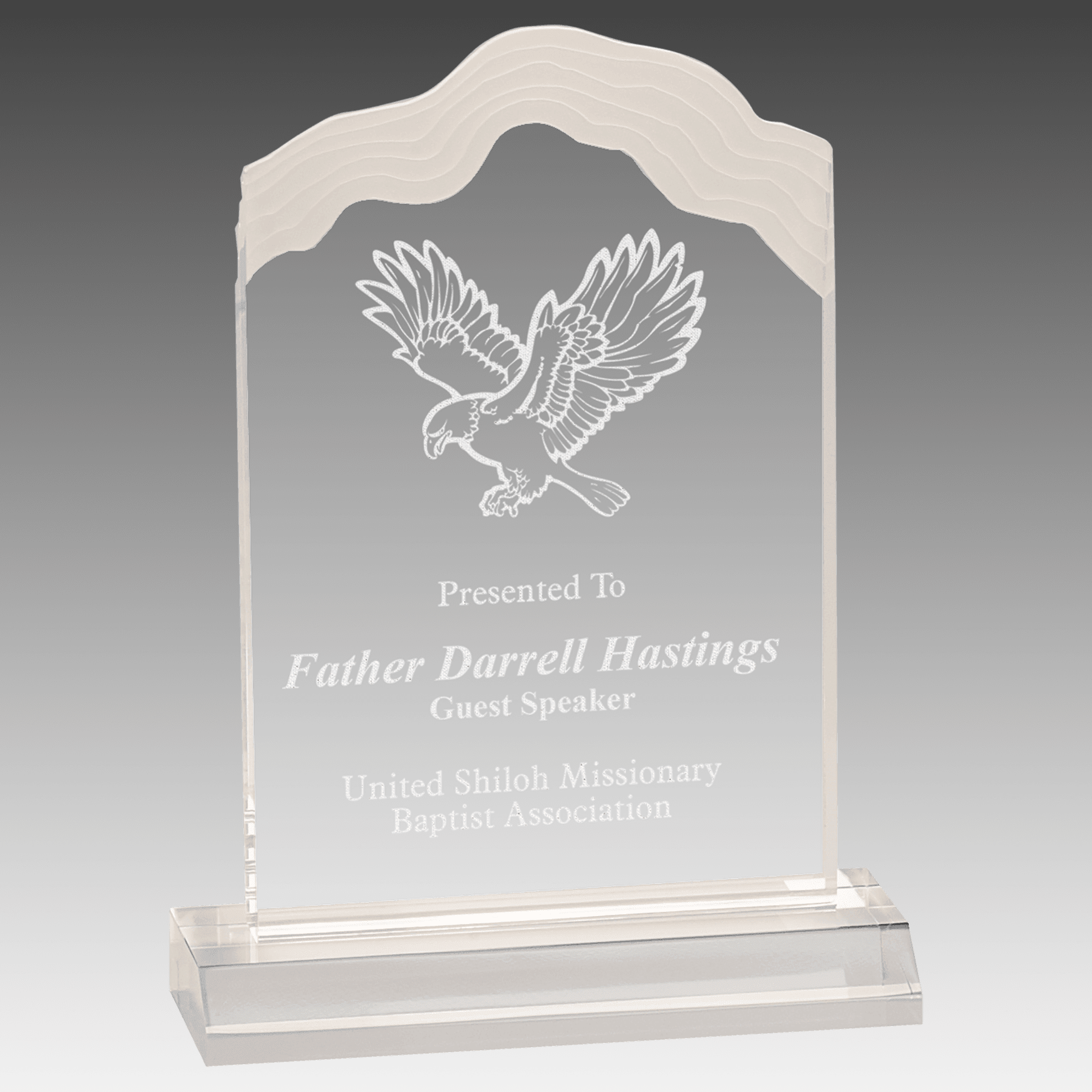 Frosted White Cap Edge Acrylic with Base - AAX01