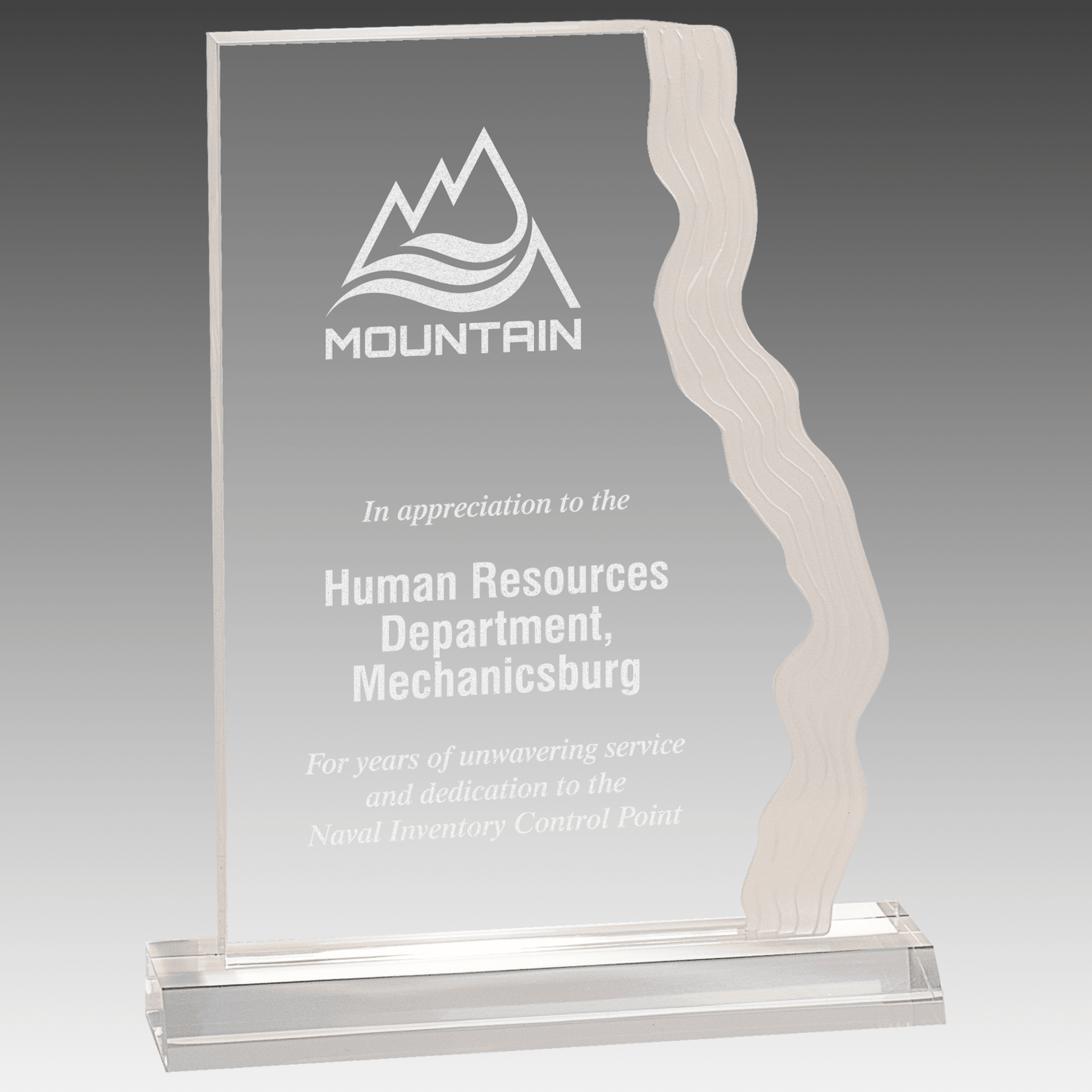 5" x 7" Clear Frosted Waterfall Edge Acrylic