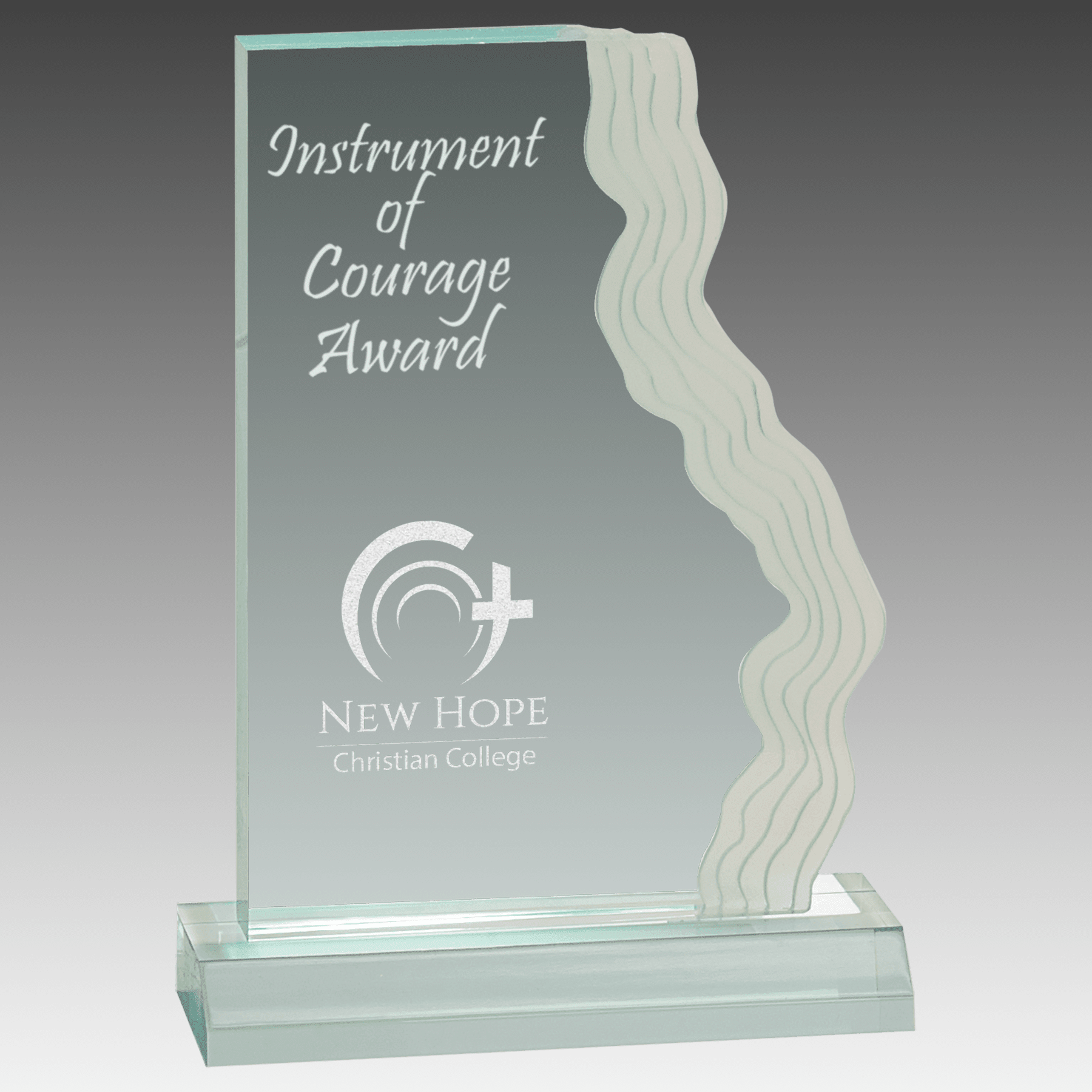 5" x 7" Jade Frosted Waterfall Edge Acrylic with 5.5" Base