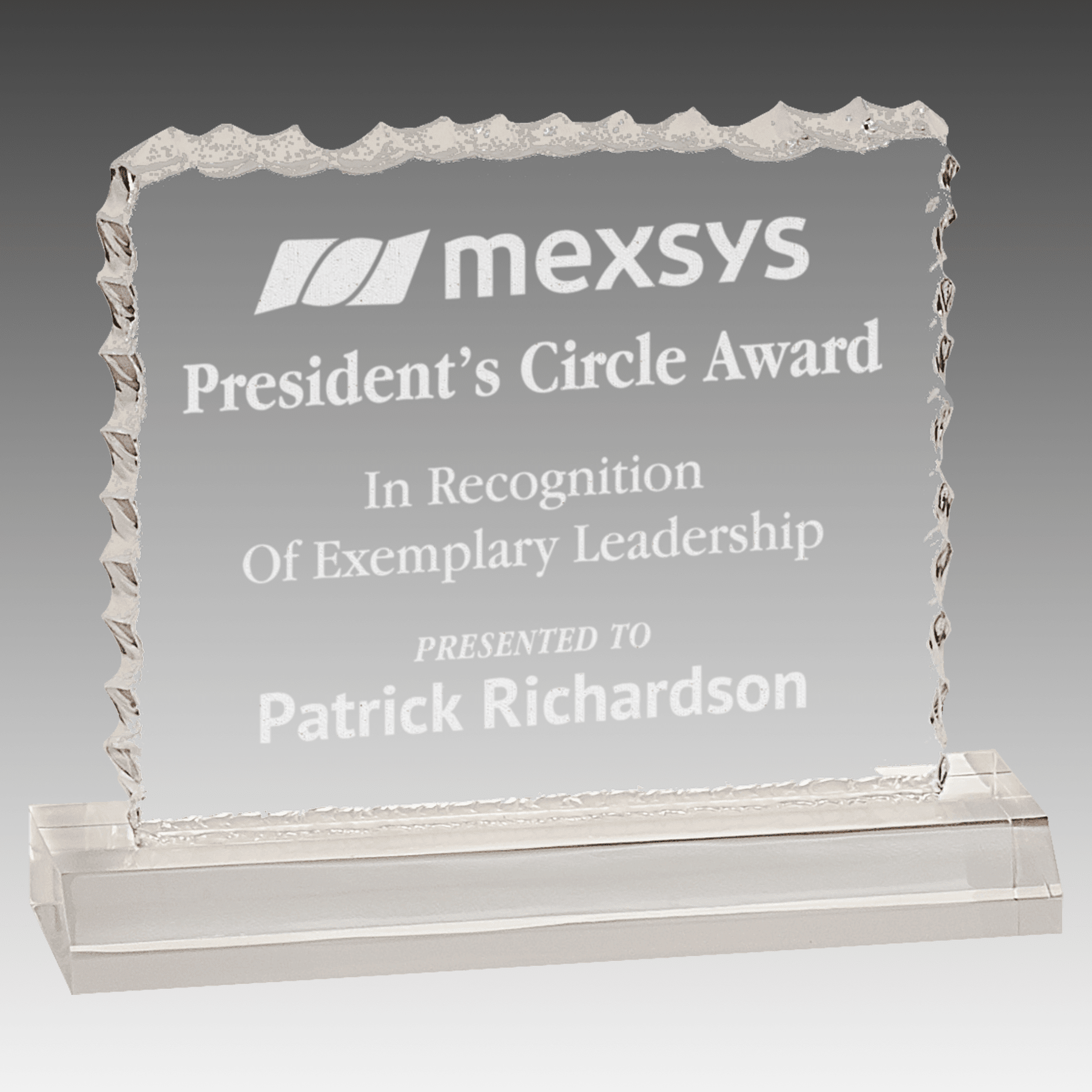 Cracked Ice Acrylic with Base - AAX04