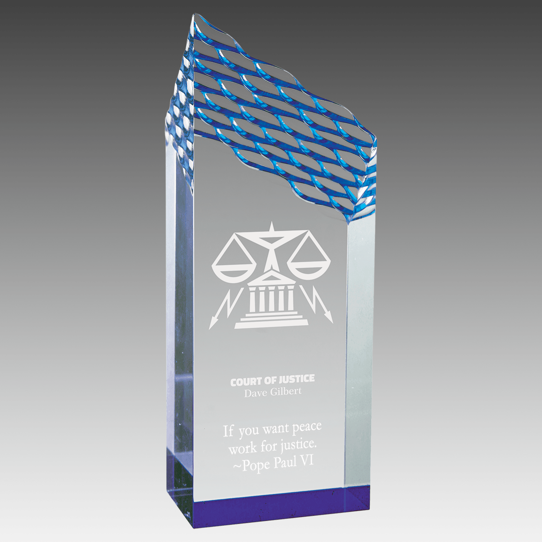 3" x 8" Blue Riptide Acrylic