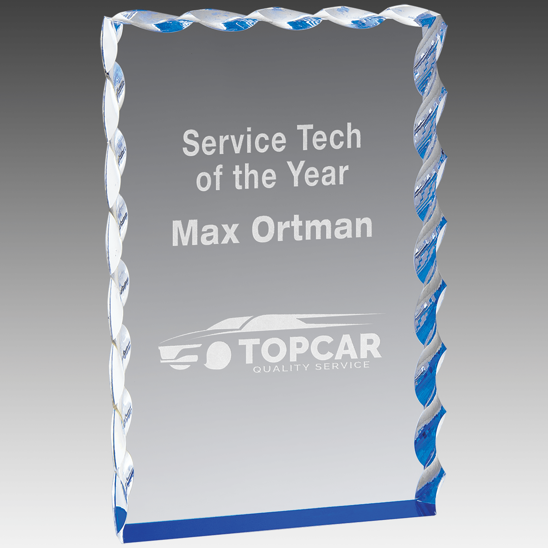 4" x 6" Blue Wave Edge Acrylic