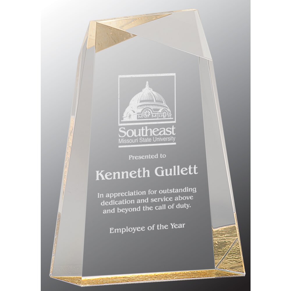 7" Gold Facet Wedge Acrylic