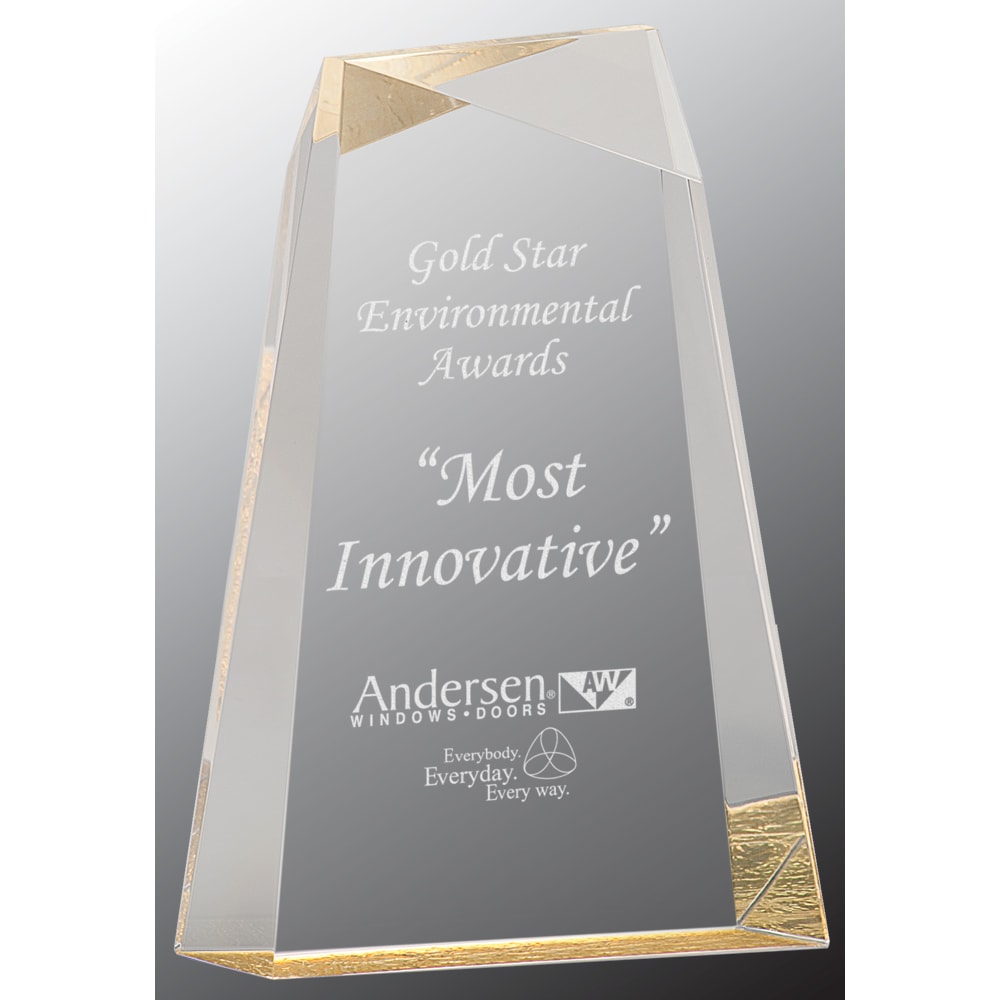 8" Gold Facet Wedge Acrylic