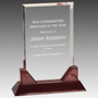 Rectangle Acrylic with Rosewood Piano Finish Base - AAS25