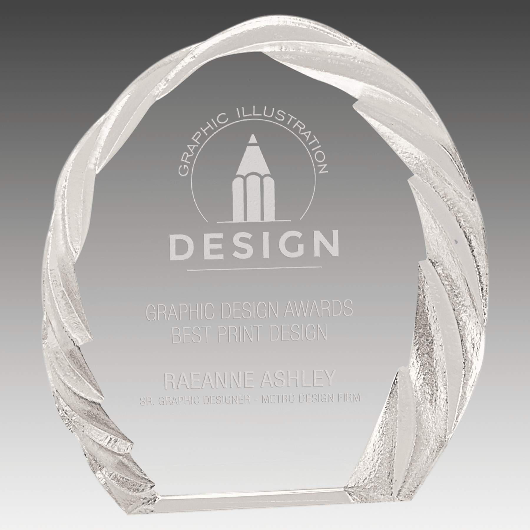 6" Oval Crystal with Decorative Edge