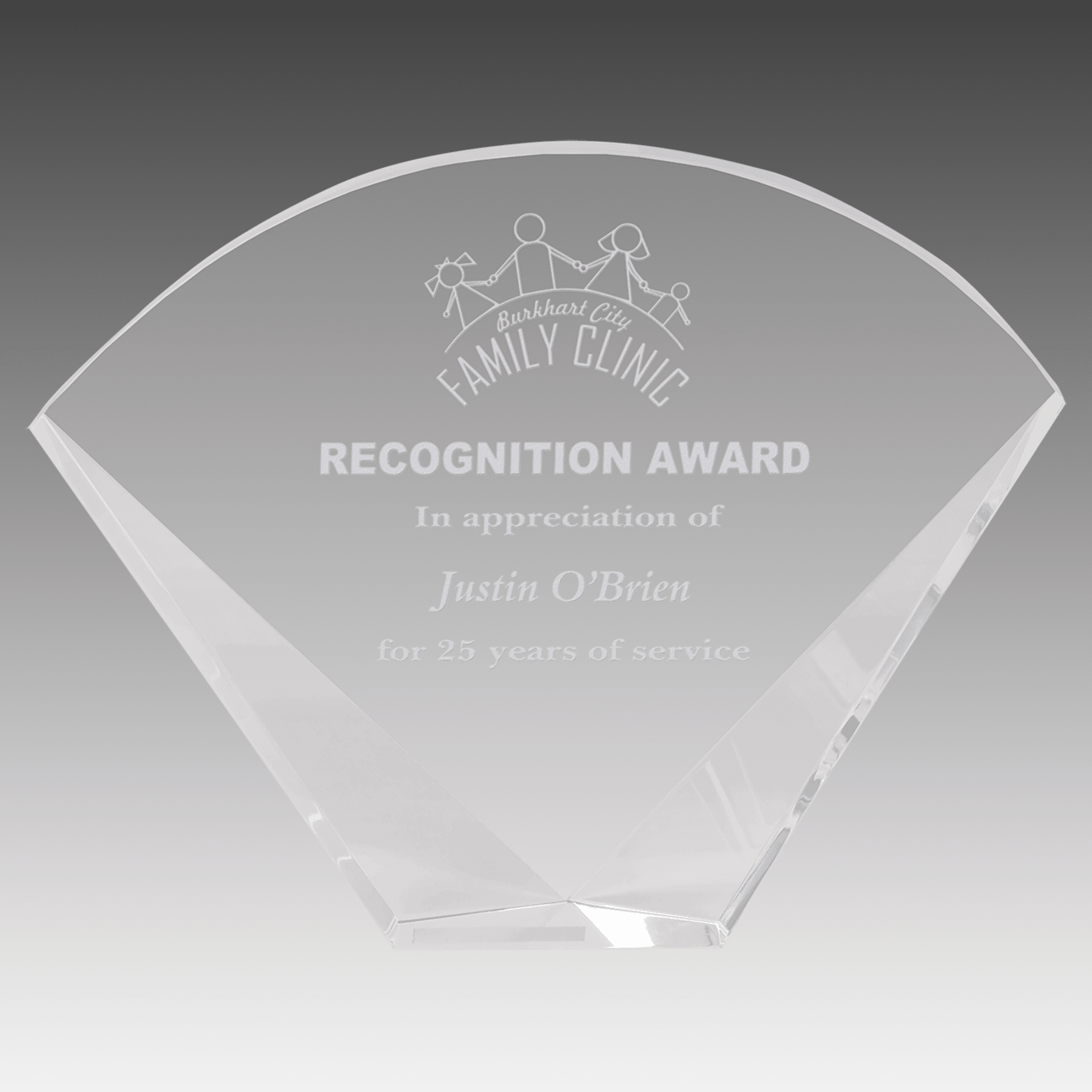 9" x 7" Crystal Facet Fan