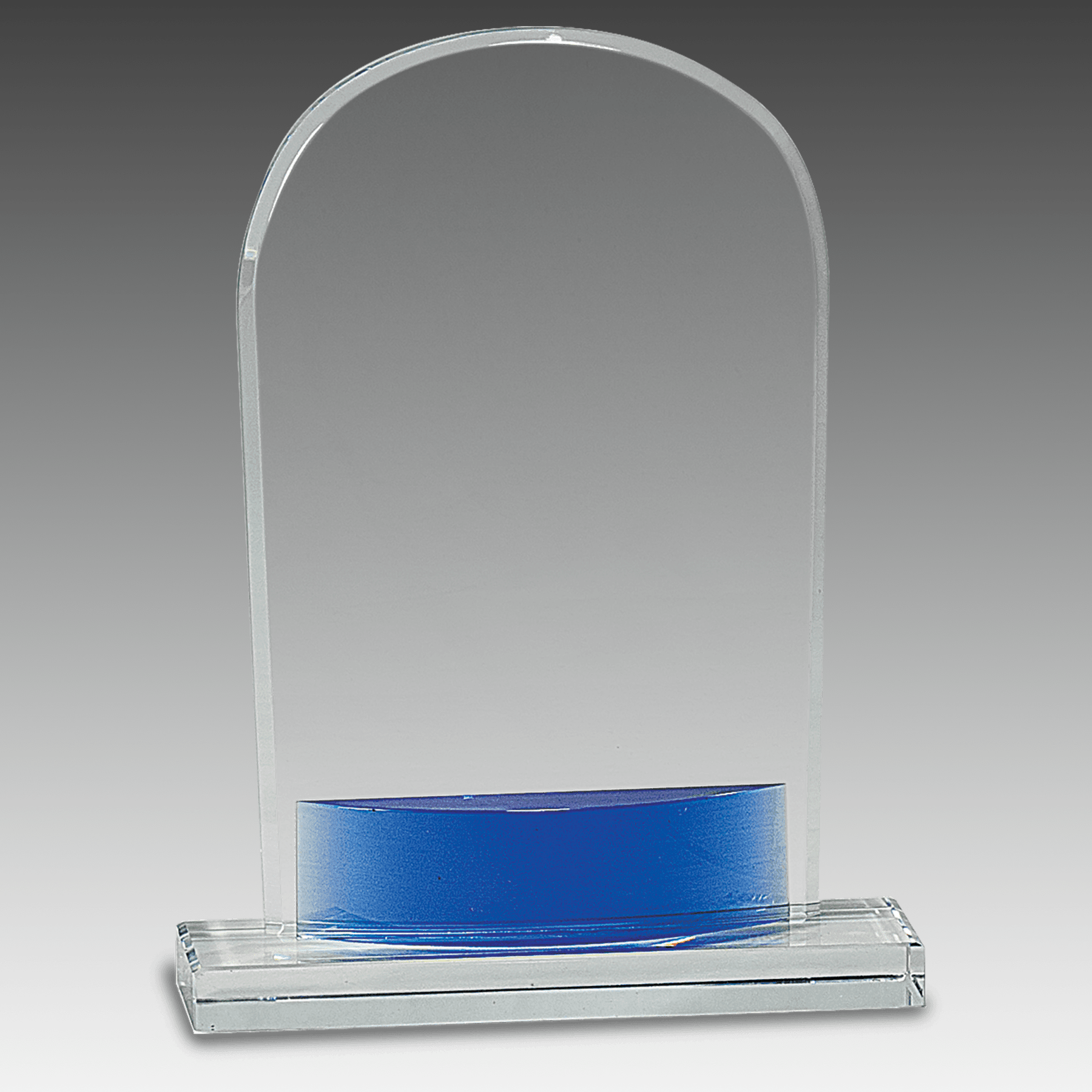 8.5" Crystal Arch with Blue Accent