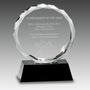5" Round Facet Crystal on Black Pedestal Base