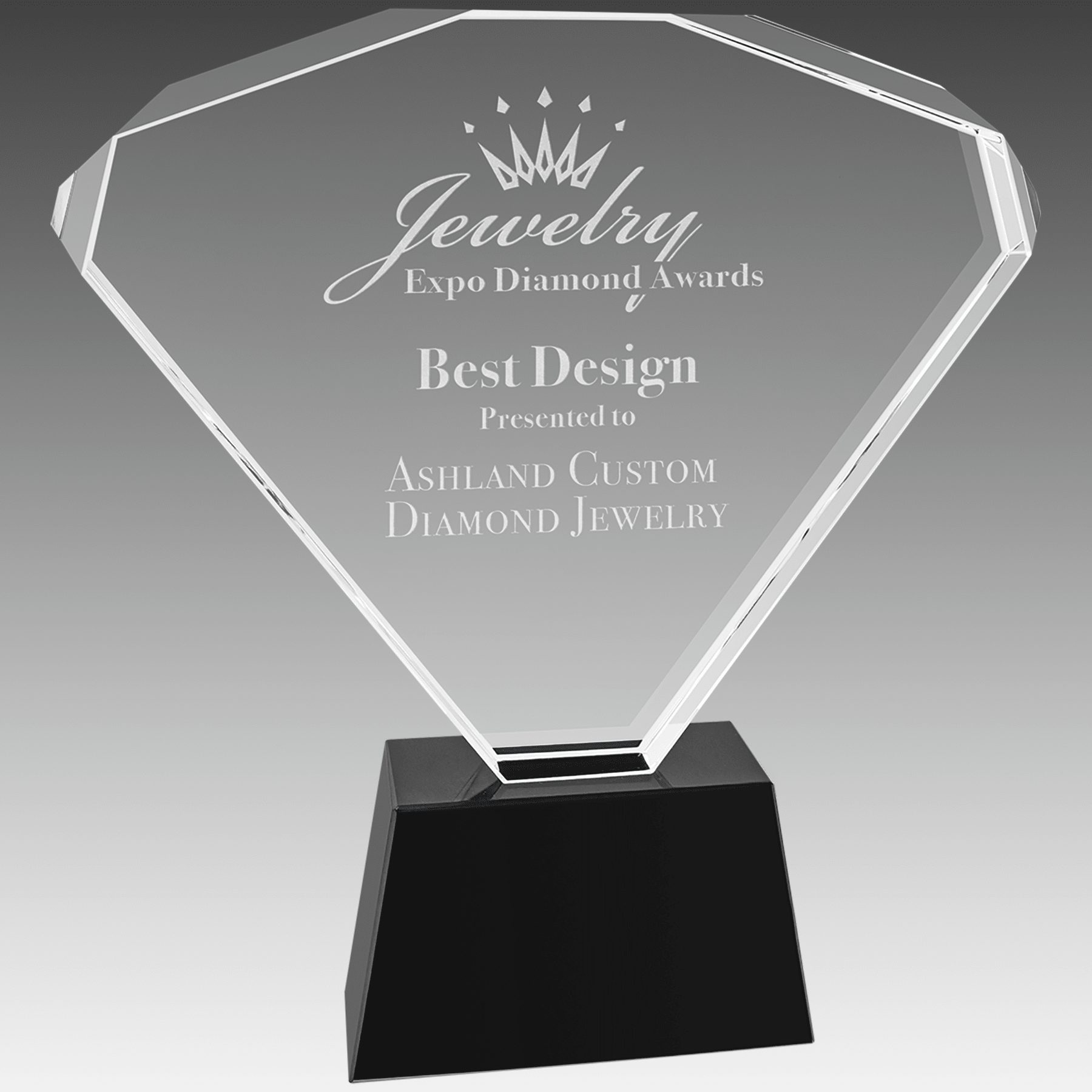 8.75" Crystal Fan with Black Base