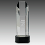 10.75" Octagon Slant-Top Crystal on Black Pedestal Base