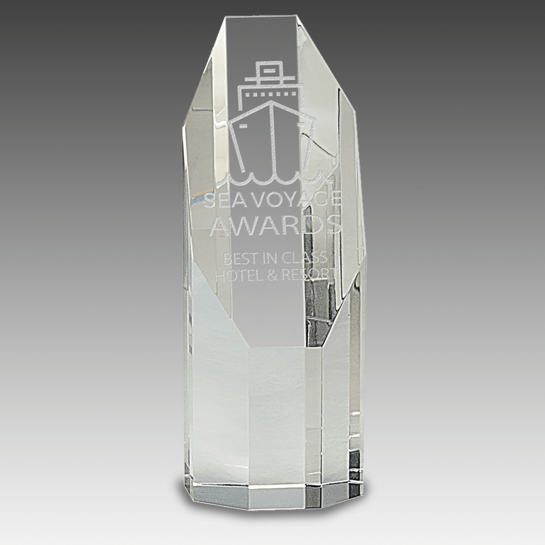 6" Clear Octagon Slant-Top Crystal Tower