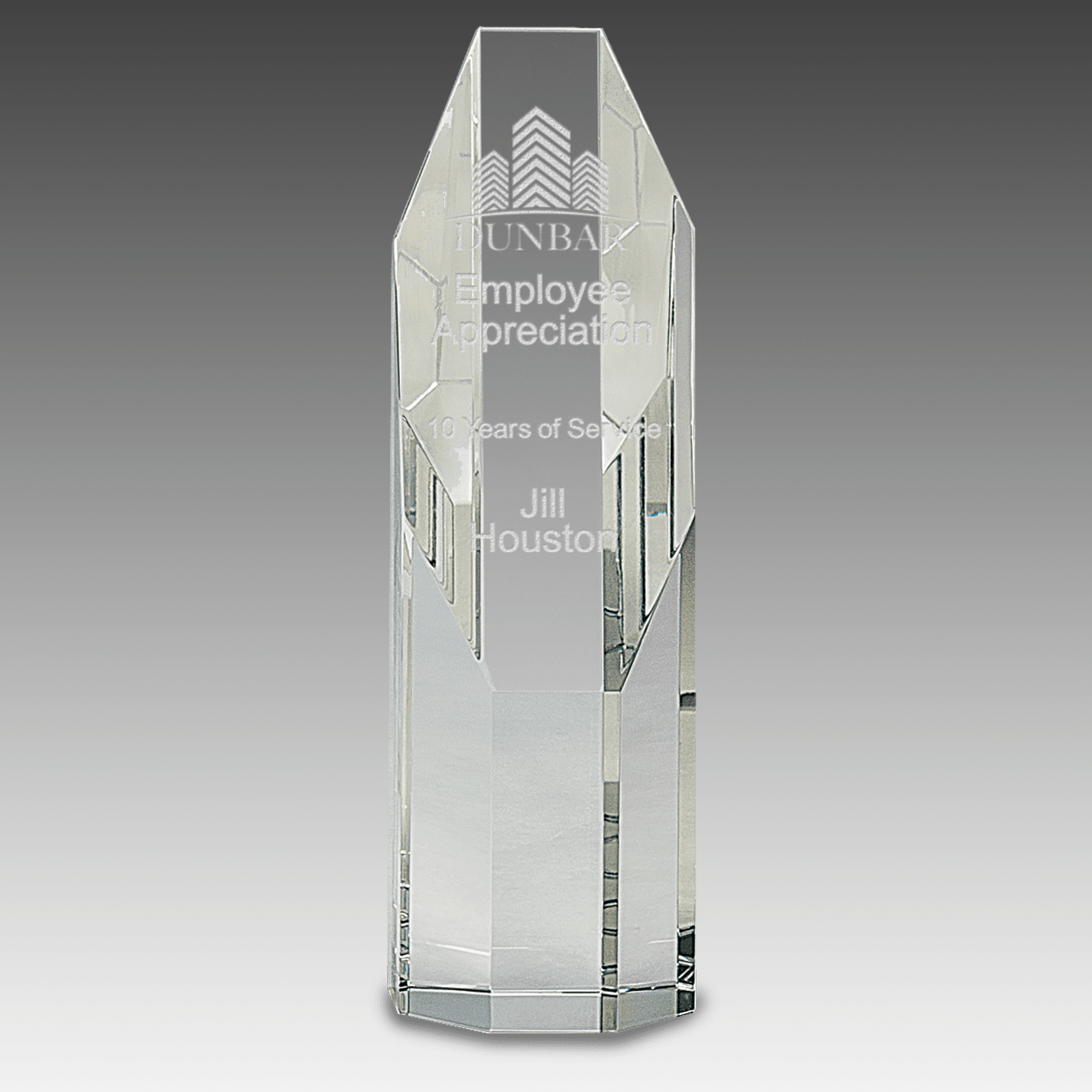 7.5" Clear Octagon Slant-Top Crystal Tower