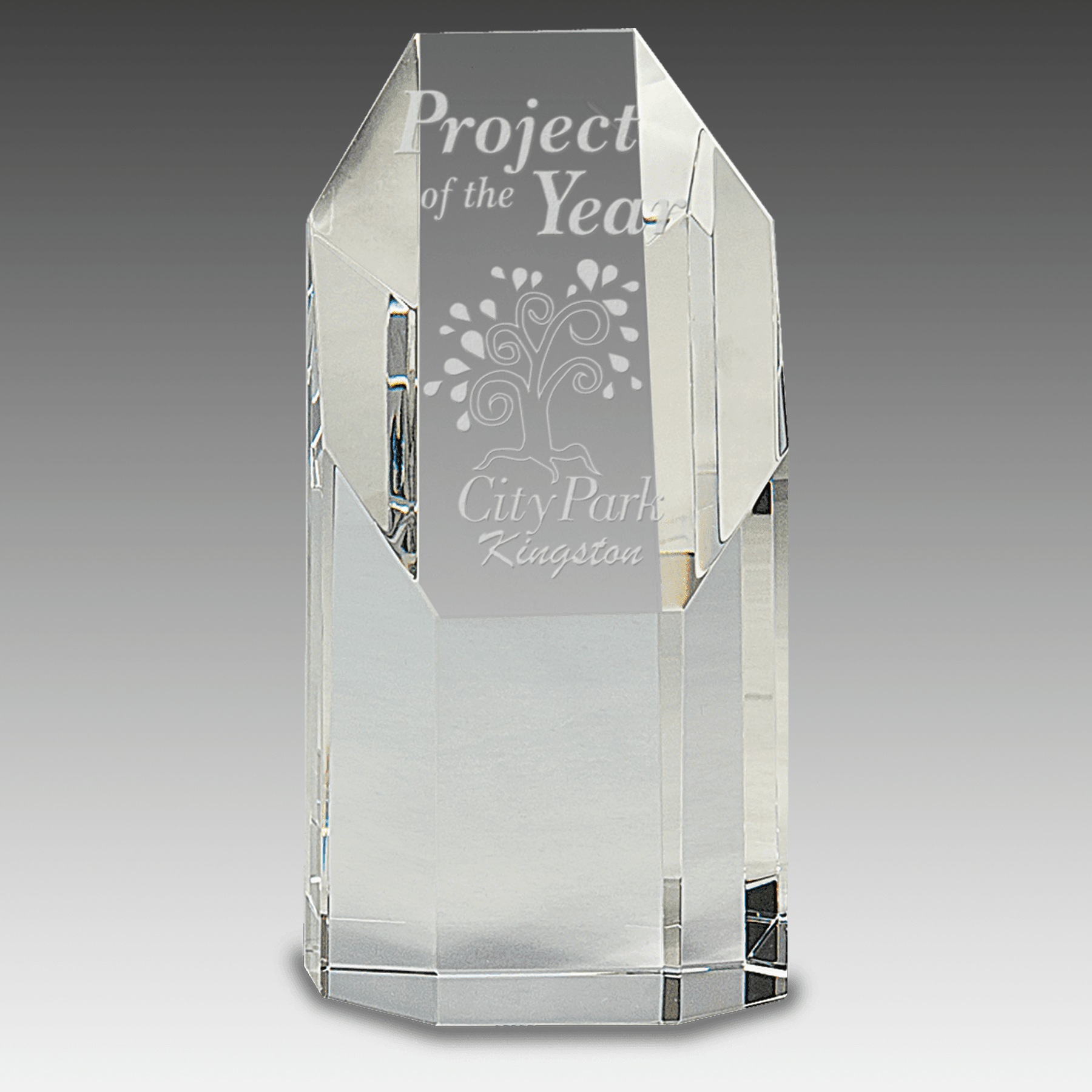 6.25" Clear Crystal Octagon Tower