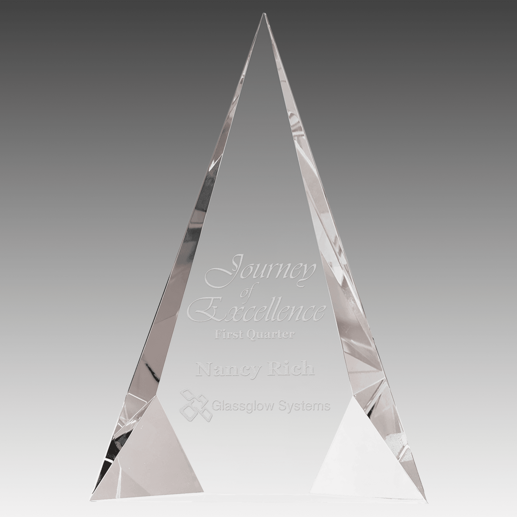 7" x 10" Crystal Facet Triangle