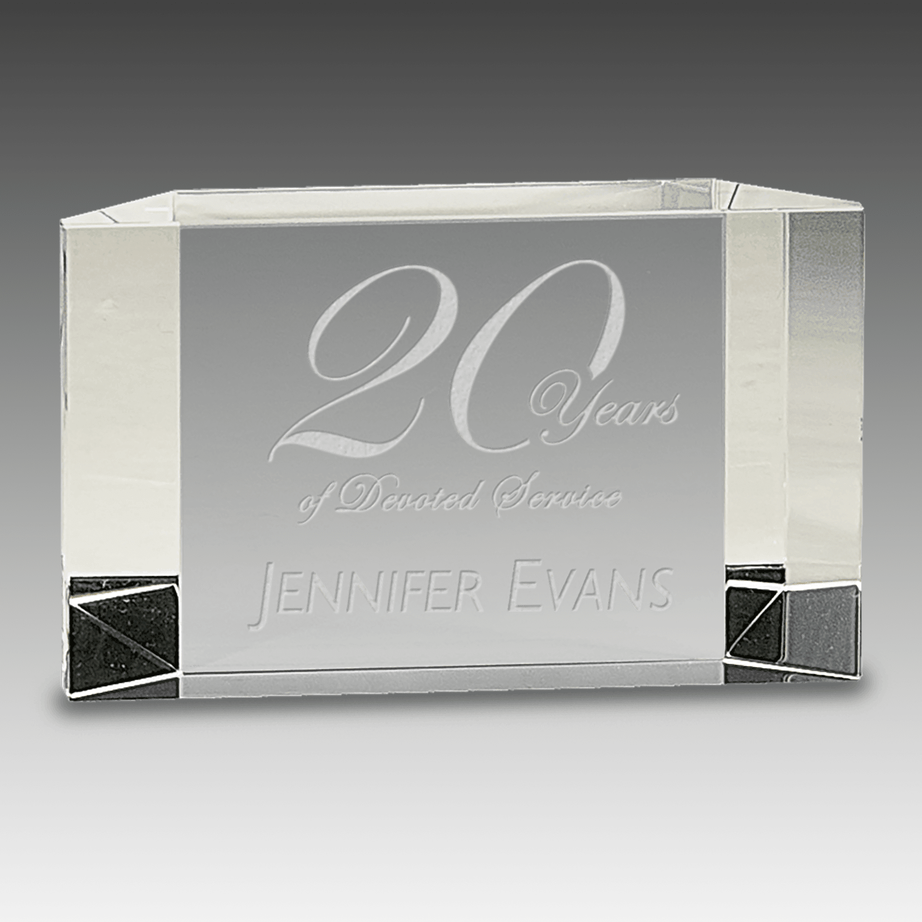 5" x 3" Clear Crystal Facet Block