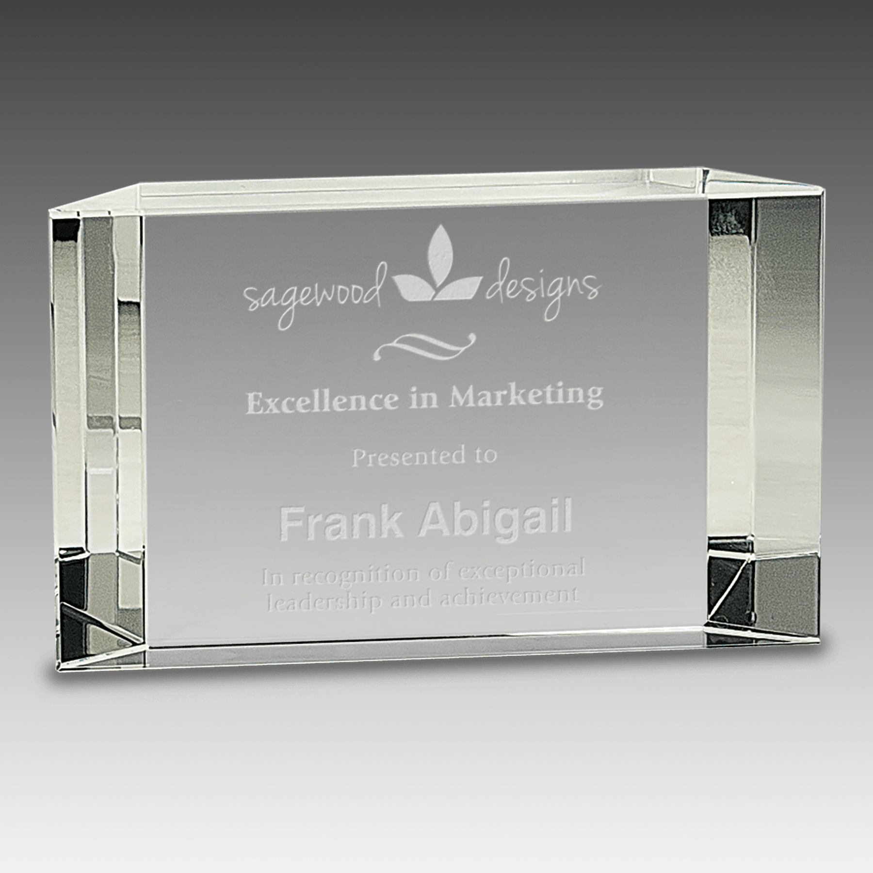 6" x 3.5" Clear Crystal Facet Block
