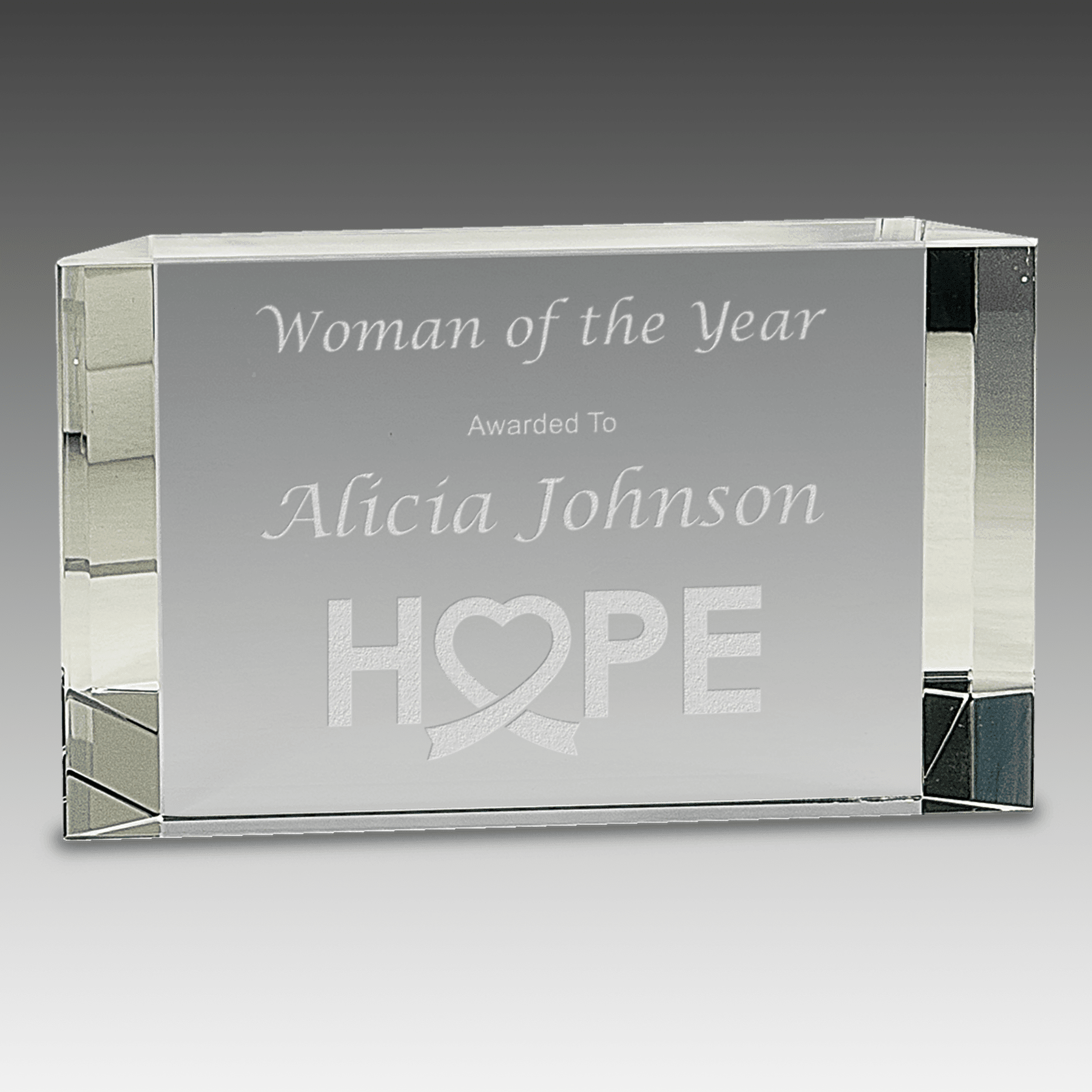 7" x 4.25" Clear Crystal Facet Block