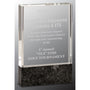 4" x 6" Clear Fusion Crystal Award with Genuine Black Marble