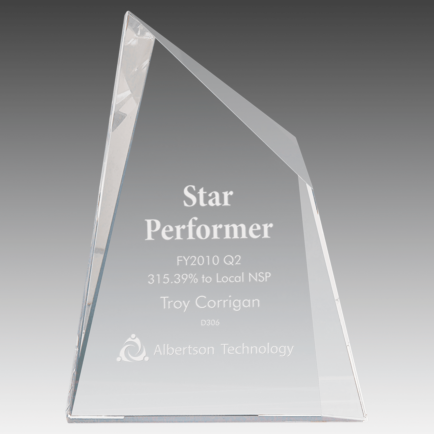 6.5" x 8.75" Crystal Facet Wedge
