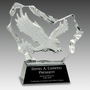 7" Crystal Carved Eagle on Black Base