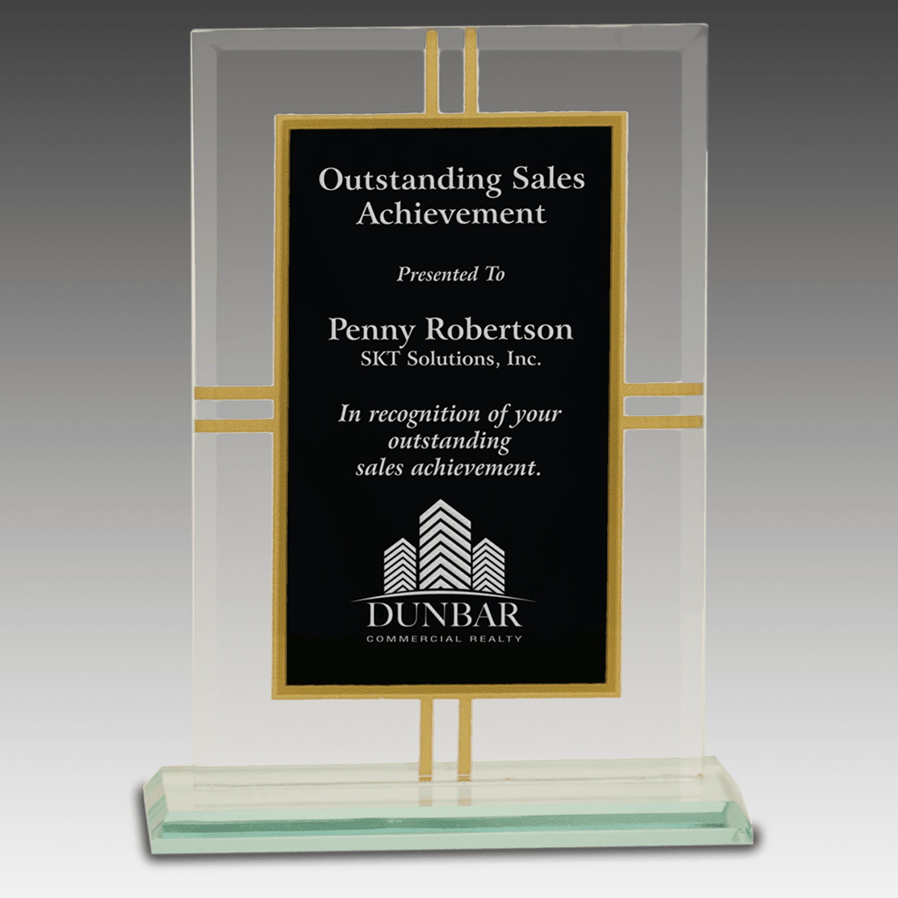 7.5" Contemporary Glass 4-Point Award