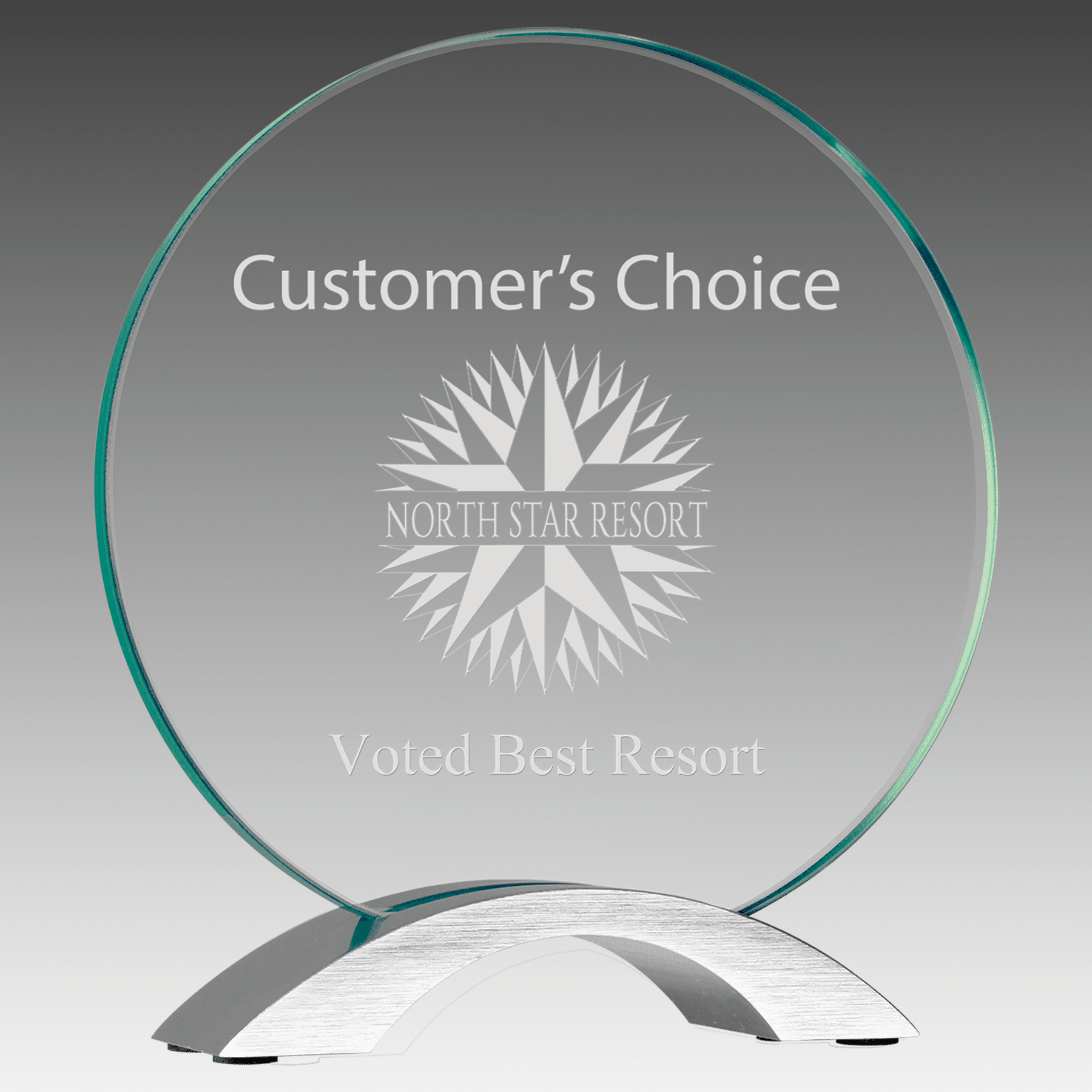 7.25" Round Cosmic Glass with Silver Base