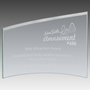 10" x 6.875" x.25" Jade Slanted Glass Crescent